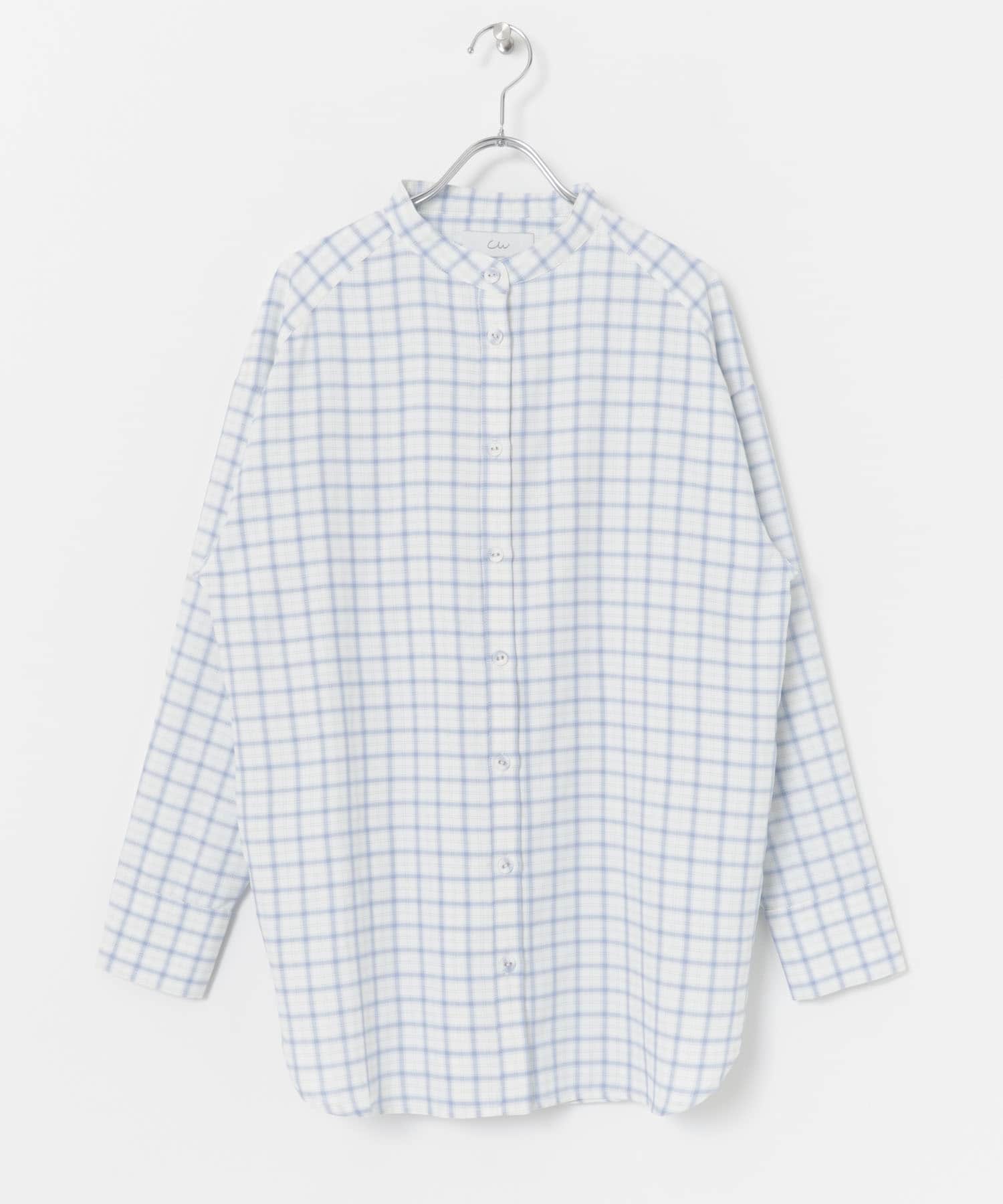 Couleur Meler imoko　オーバーチェックシャツ BLUE FREE