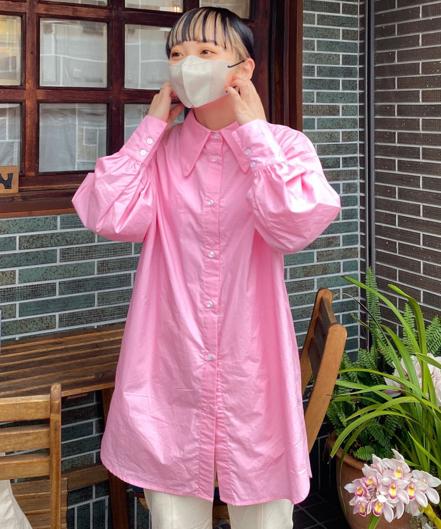 Couleur Meler オクユウカ　ボリュームスリーブチュニックブラウス PINK FREE