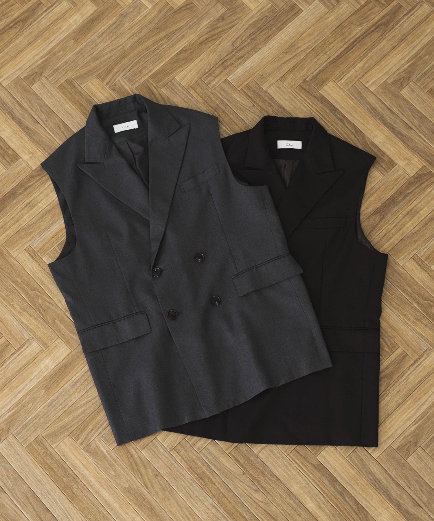 Couleur Meler sakasa　double breasted vest D.BROWN L