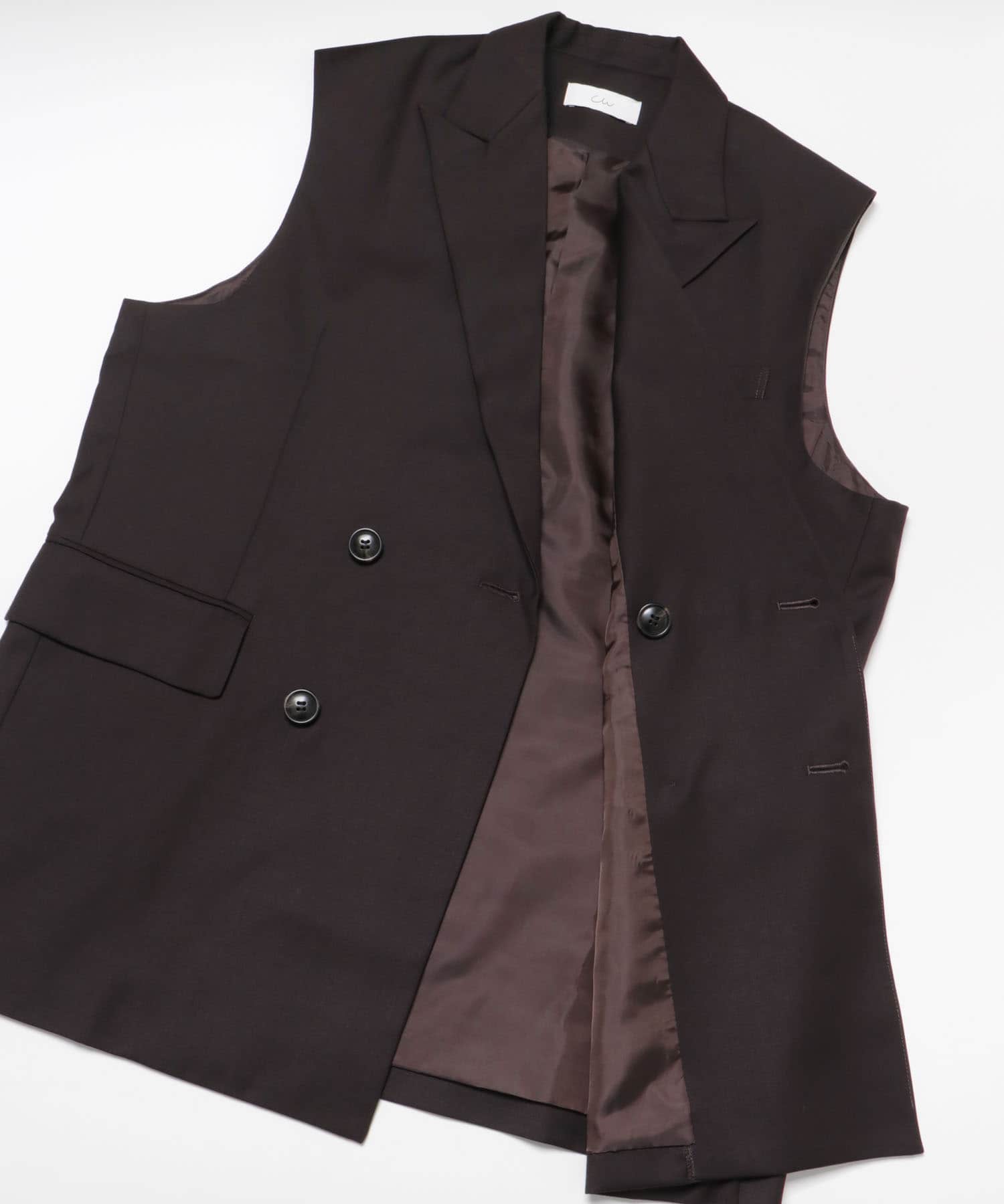 Couleur Meler sakasa　double breasted vest D.BROWN M