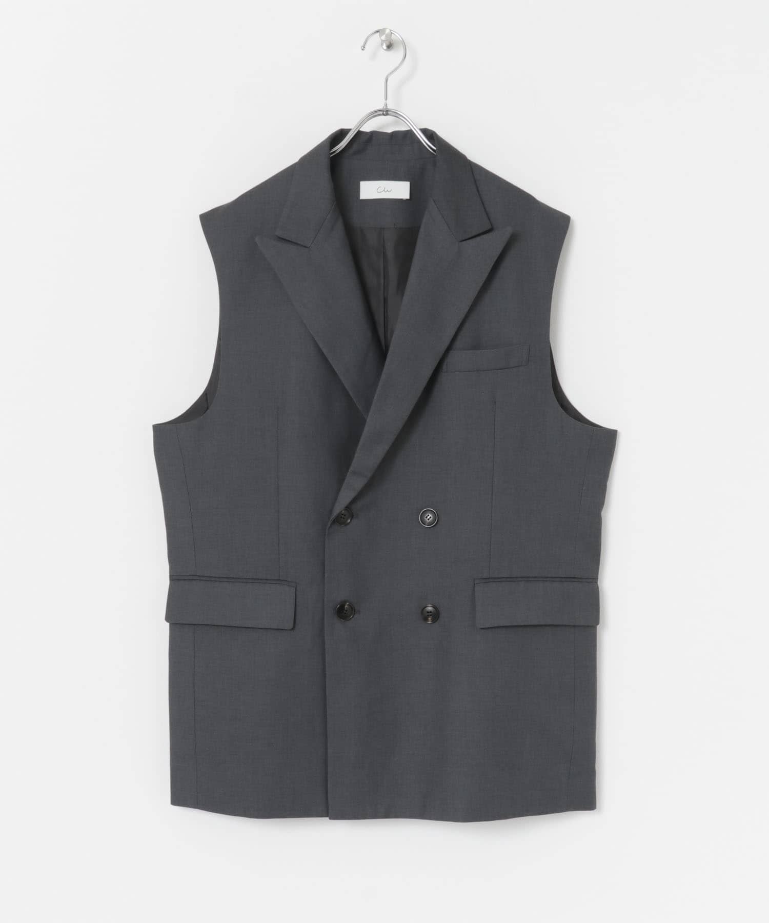 Couleur Meler sakasa　double breasted vest GRAY M