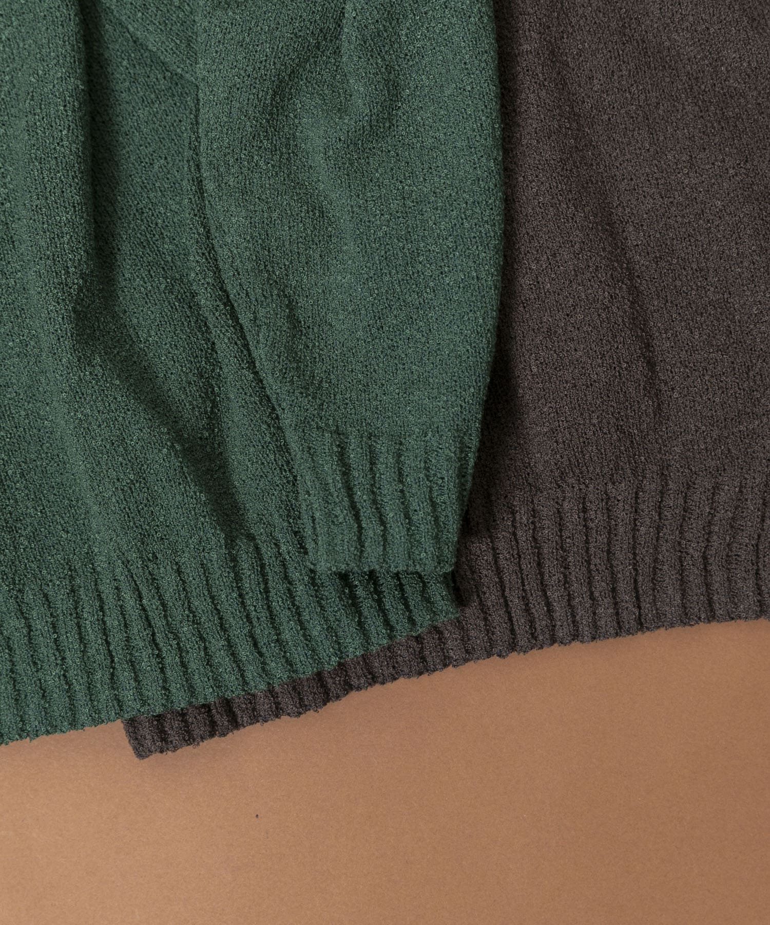 Couleur Meler sakasa　button pile yarn knit GREEN M