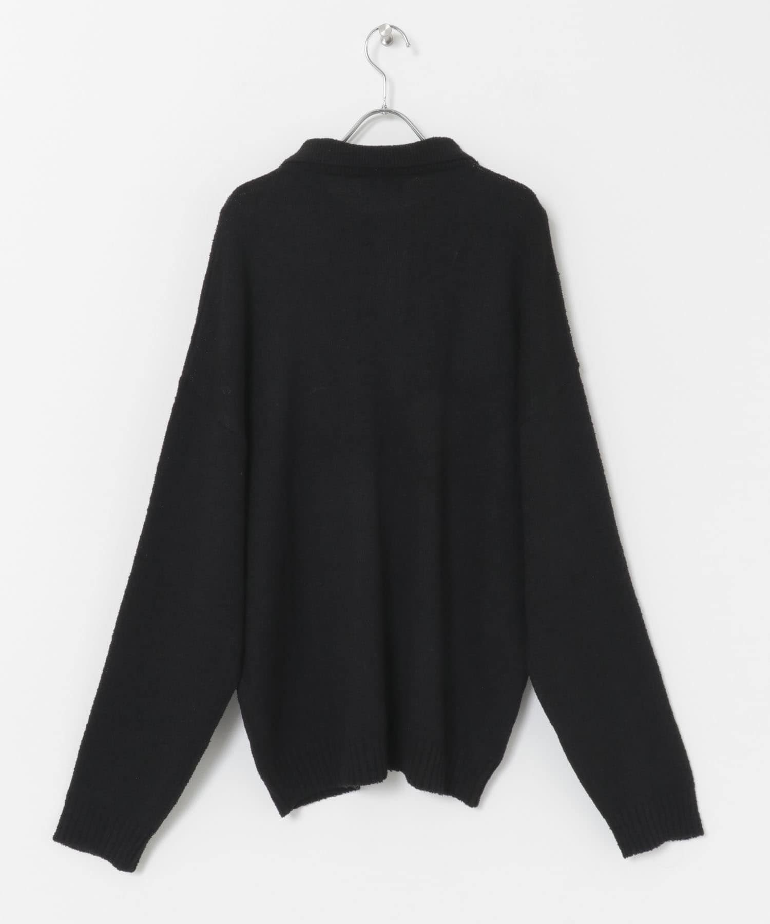 Couleur Meler sakasa　button pile yarn knit BLACK M