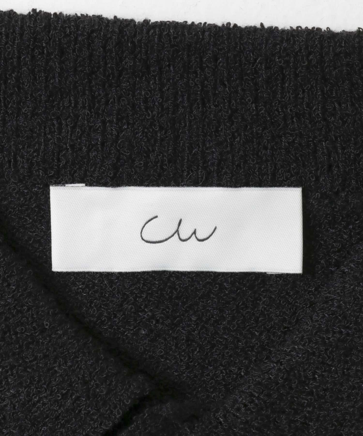 Couleur Meler sakasa　button pile yarn knit BLACK M