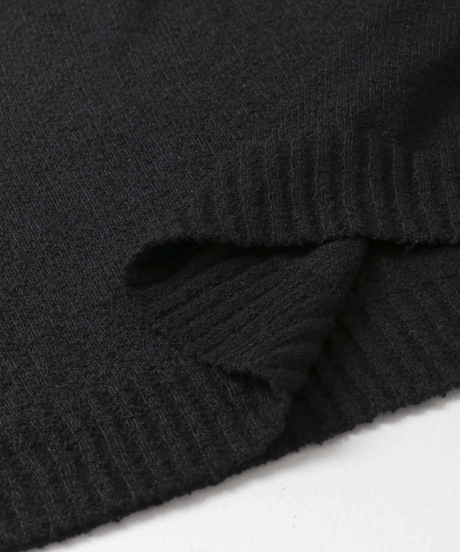Couleur Meler sakasa　button pile yarn knit BLACK M