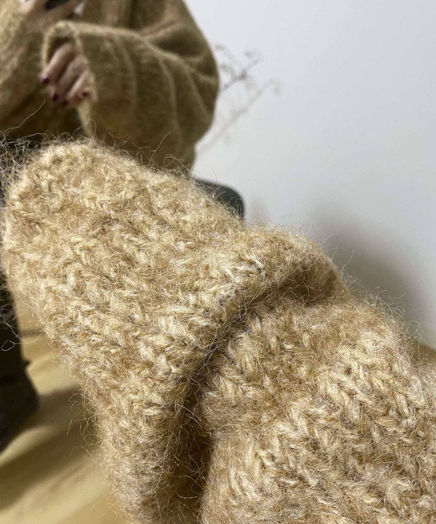 Couleur Meler imoko　MIXカラーニットカーディガン MIX CAMEL FREE