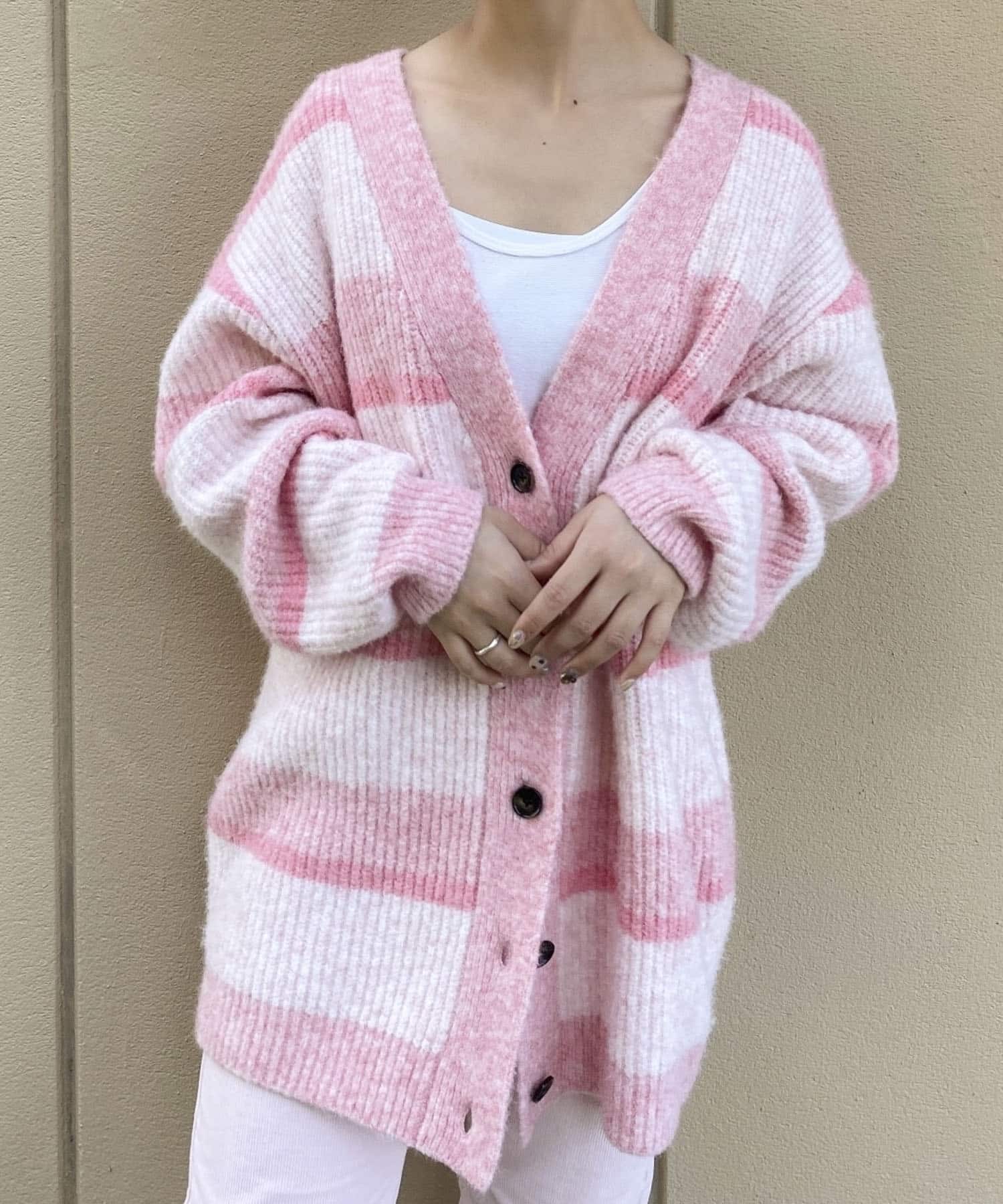 Couleur Meler オクユウカ ヘアリーオーバーニットカーディガン(FREE