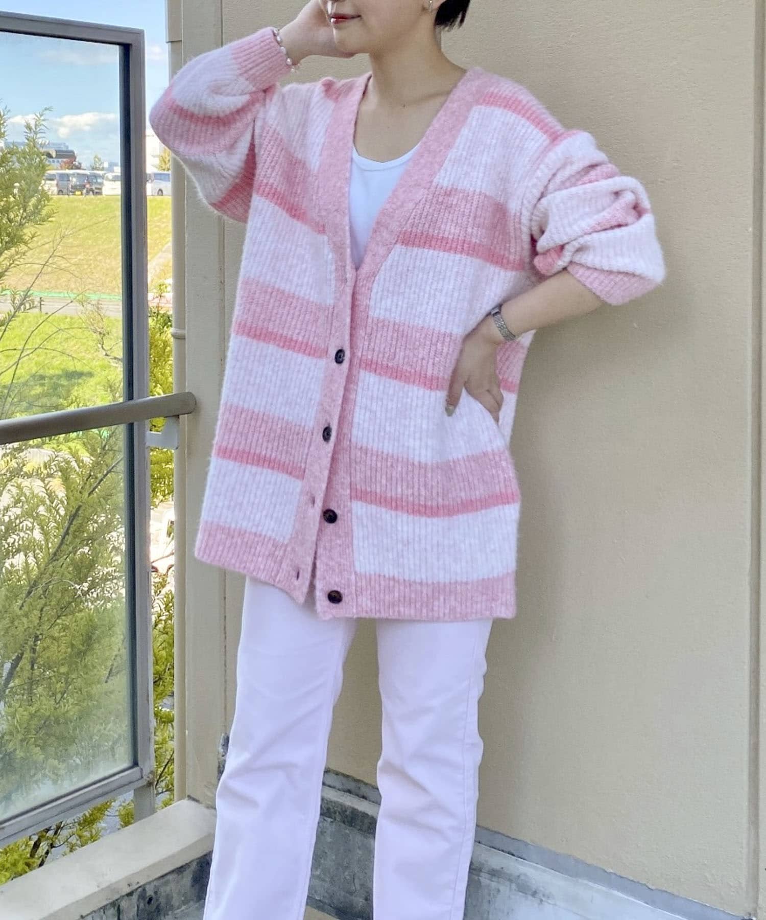 Couleur Meler オクユウカ ヘアリーオーバーニットカーディガン(FREE