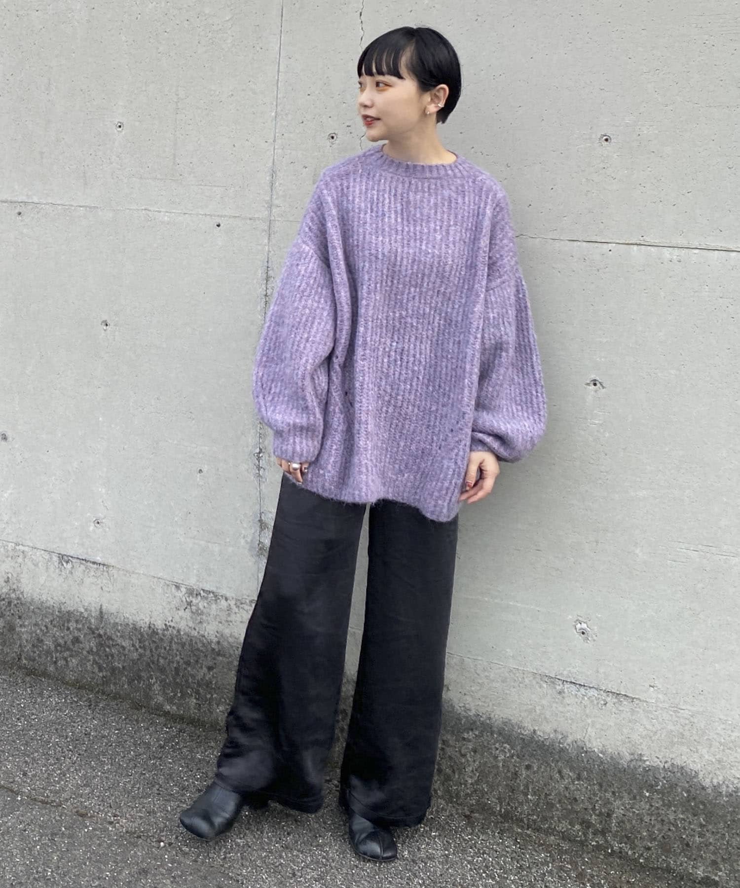 Couleur Meler オクユウカ　サテンイージーストレートパンツ BLACK FREE