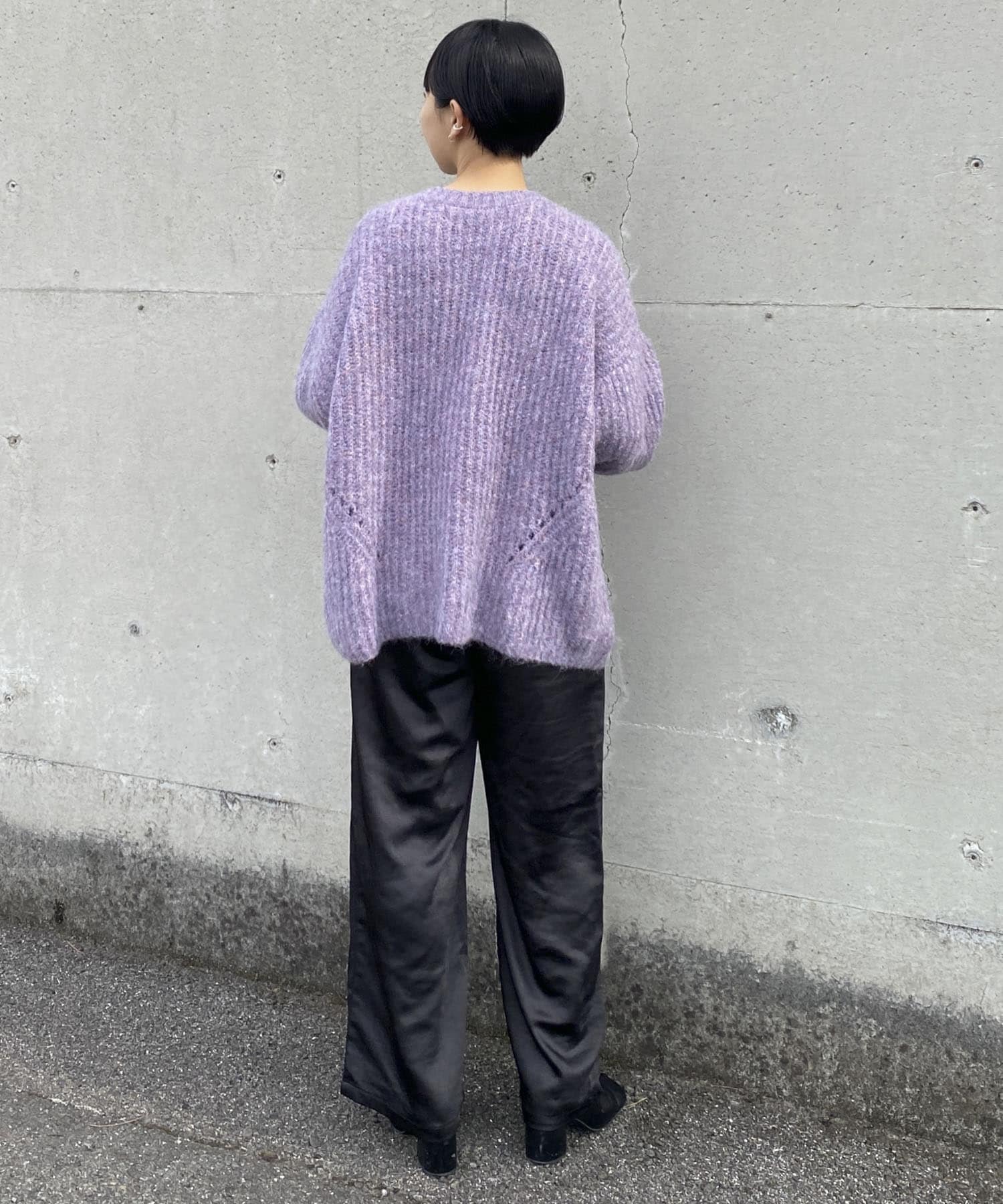Couleur Meler オクユウカ　サテンイージーストレートパンツ BLACK FREE