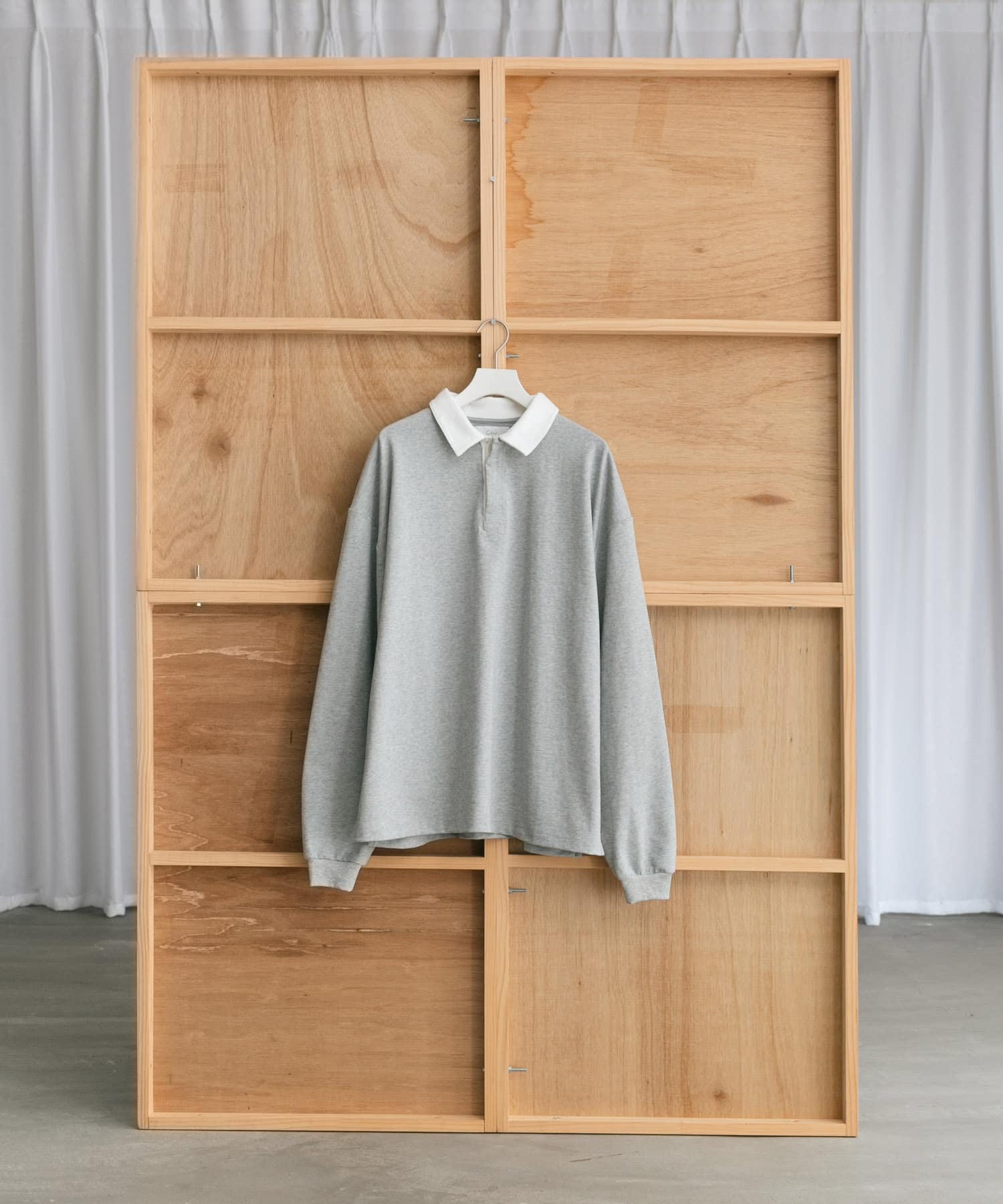 Couleur Meler なかじ　サイドスリットラガーシャツ H.GRAY M