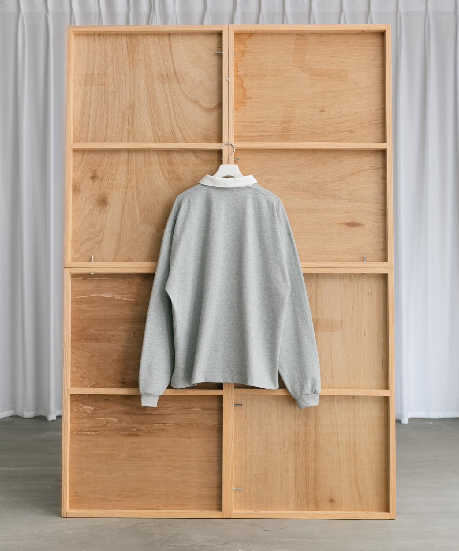 Couleur Meler なかじ　サイドスリットラガーシャツ H.GRAY M