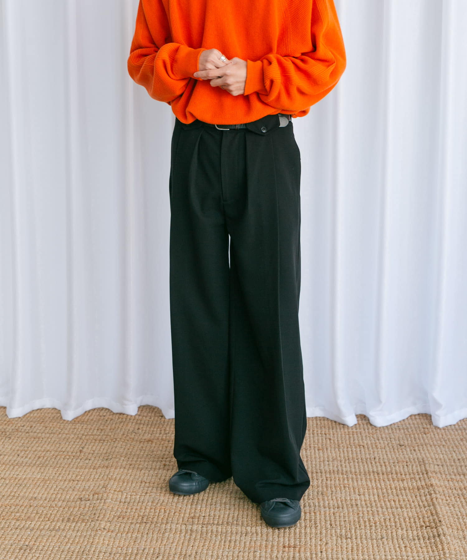 Couleur Meler なかじ　フラップ付きストレートスラックス