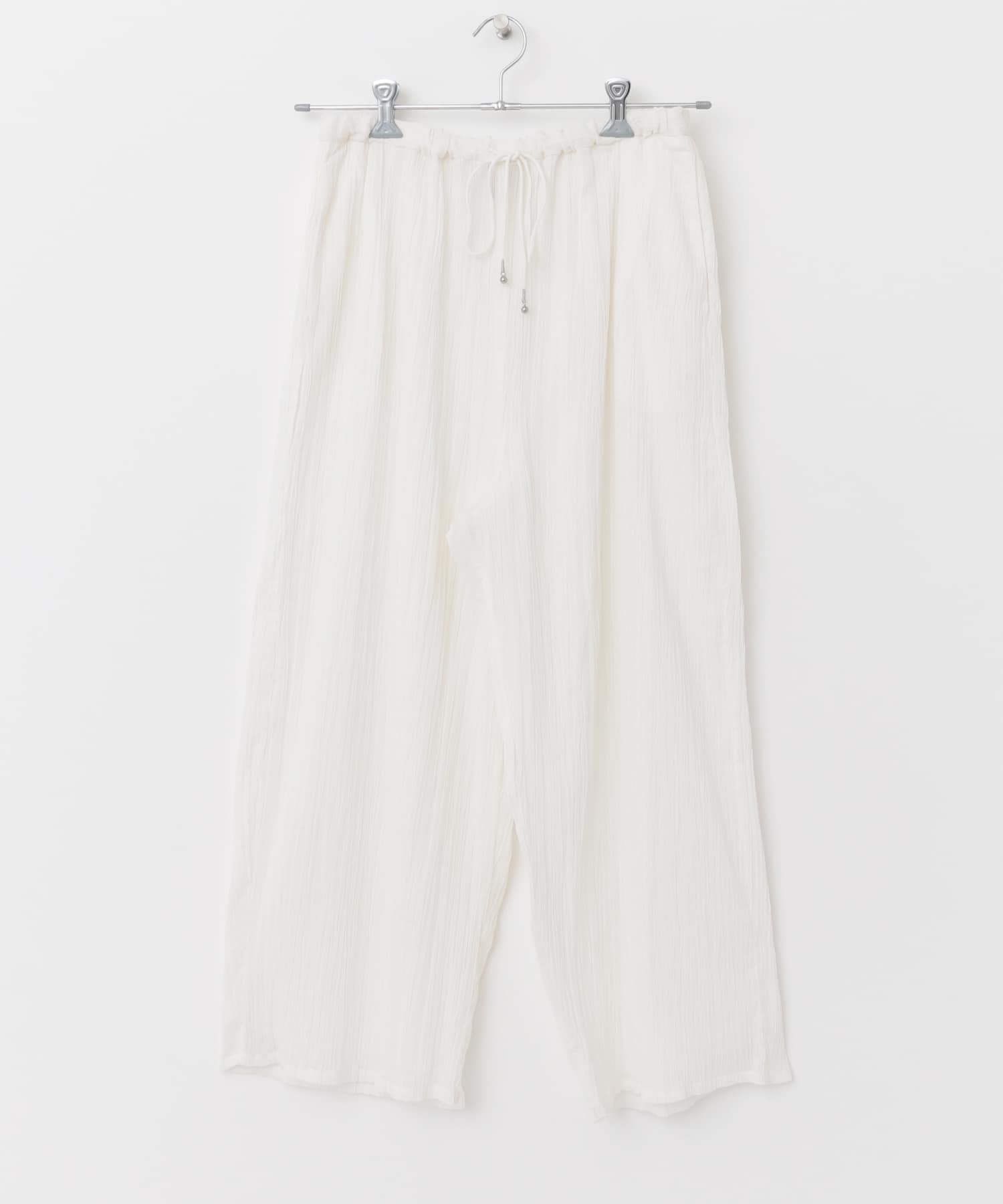 mizuiro ind　crape wide easy pants off white FREE