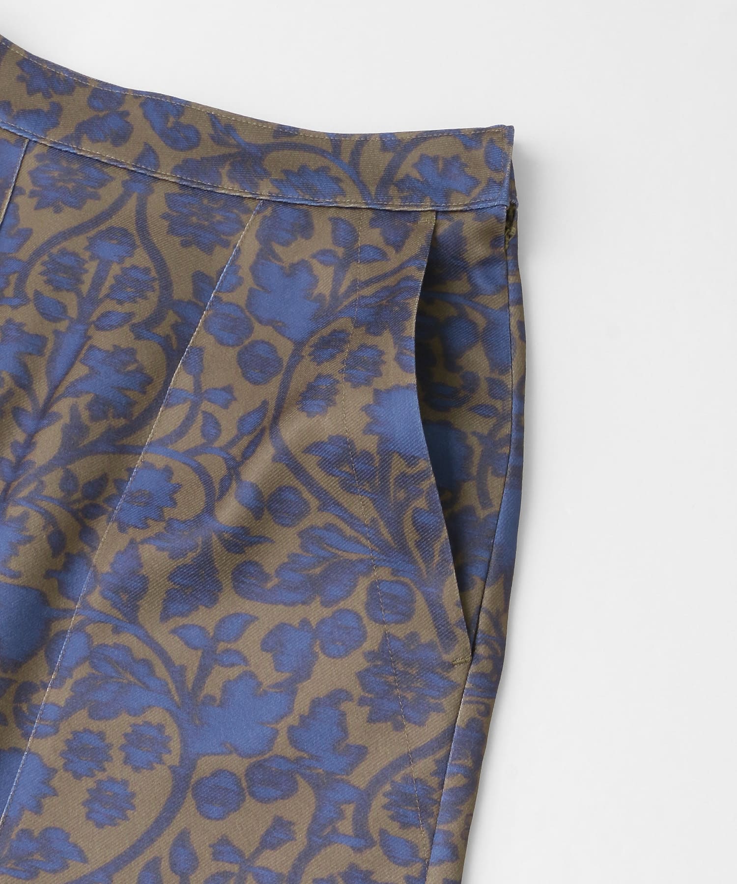 tiit tokyo　print scrath skirt brown×blu 36