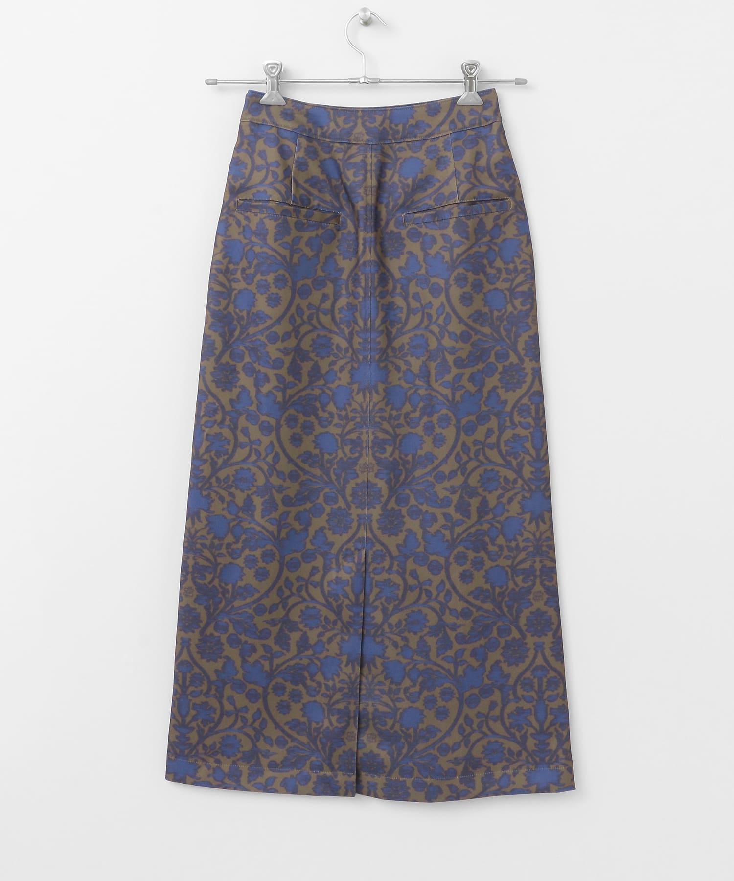 tiit tokyo　print scrath skirt brown×blu 36