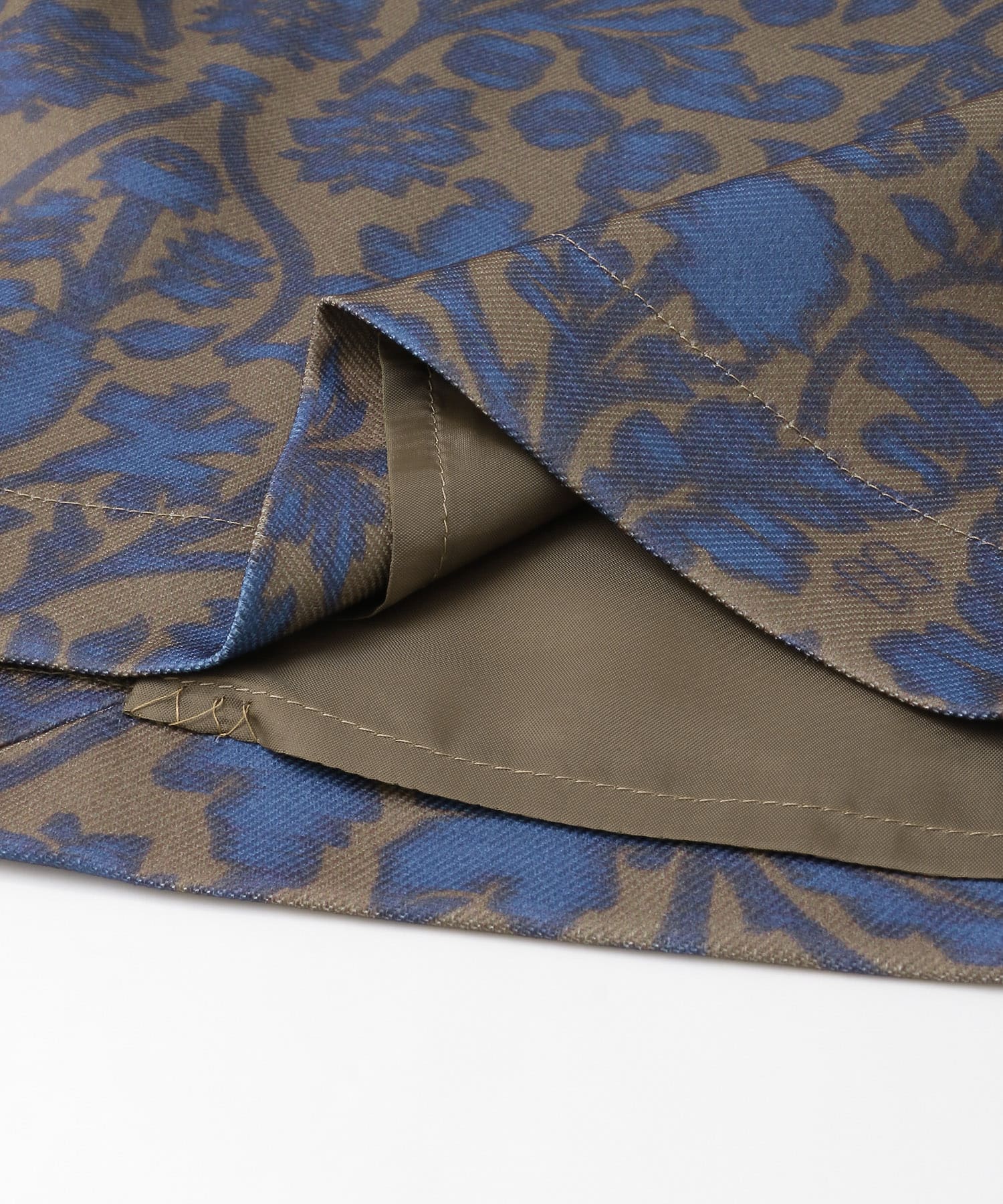 tiit tokyo　print scrath skirt brown×blu 36