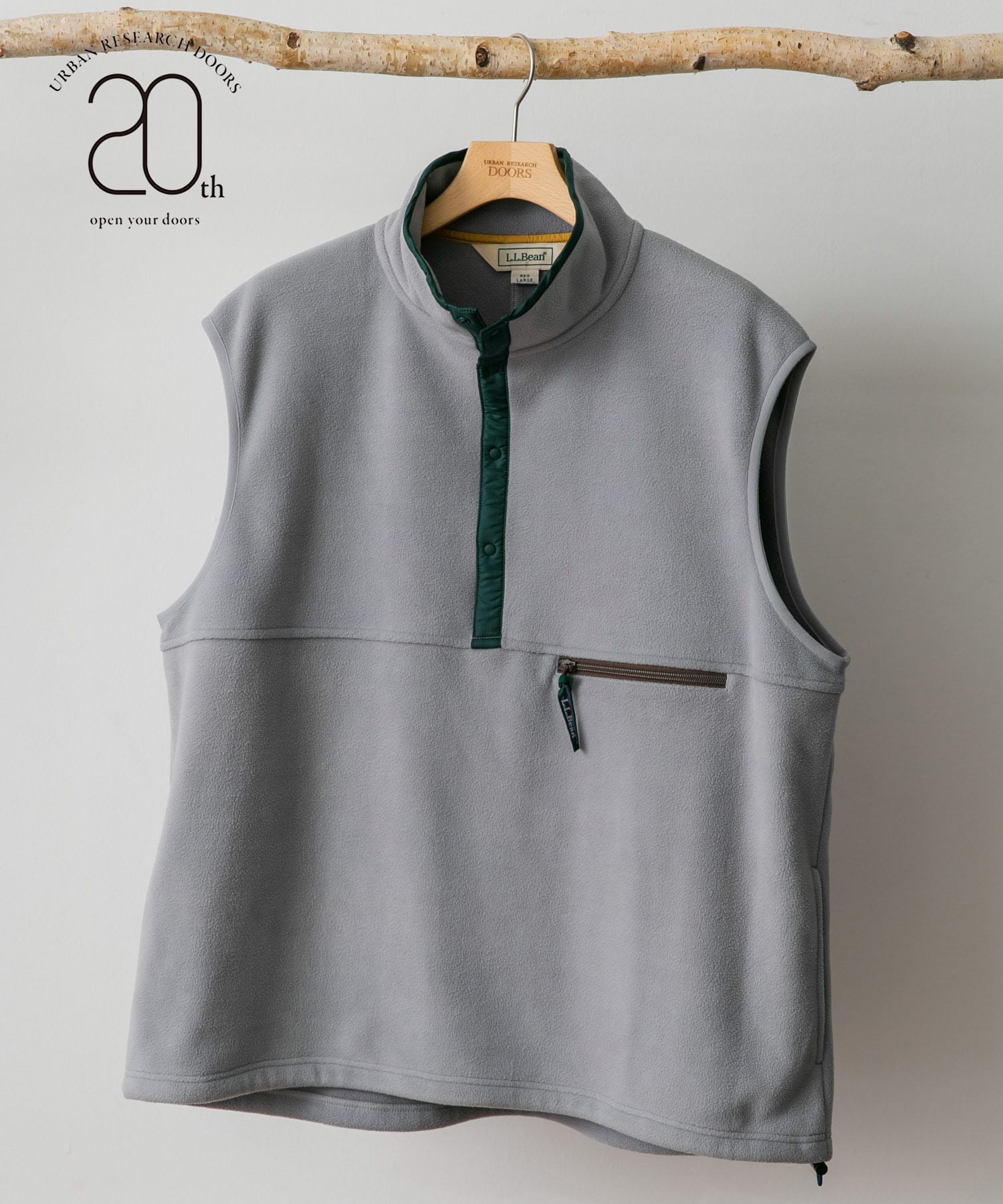 L.L.Bean for DOORS　20th Limited Fleece Vest gry multi M