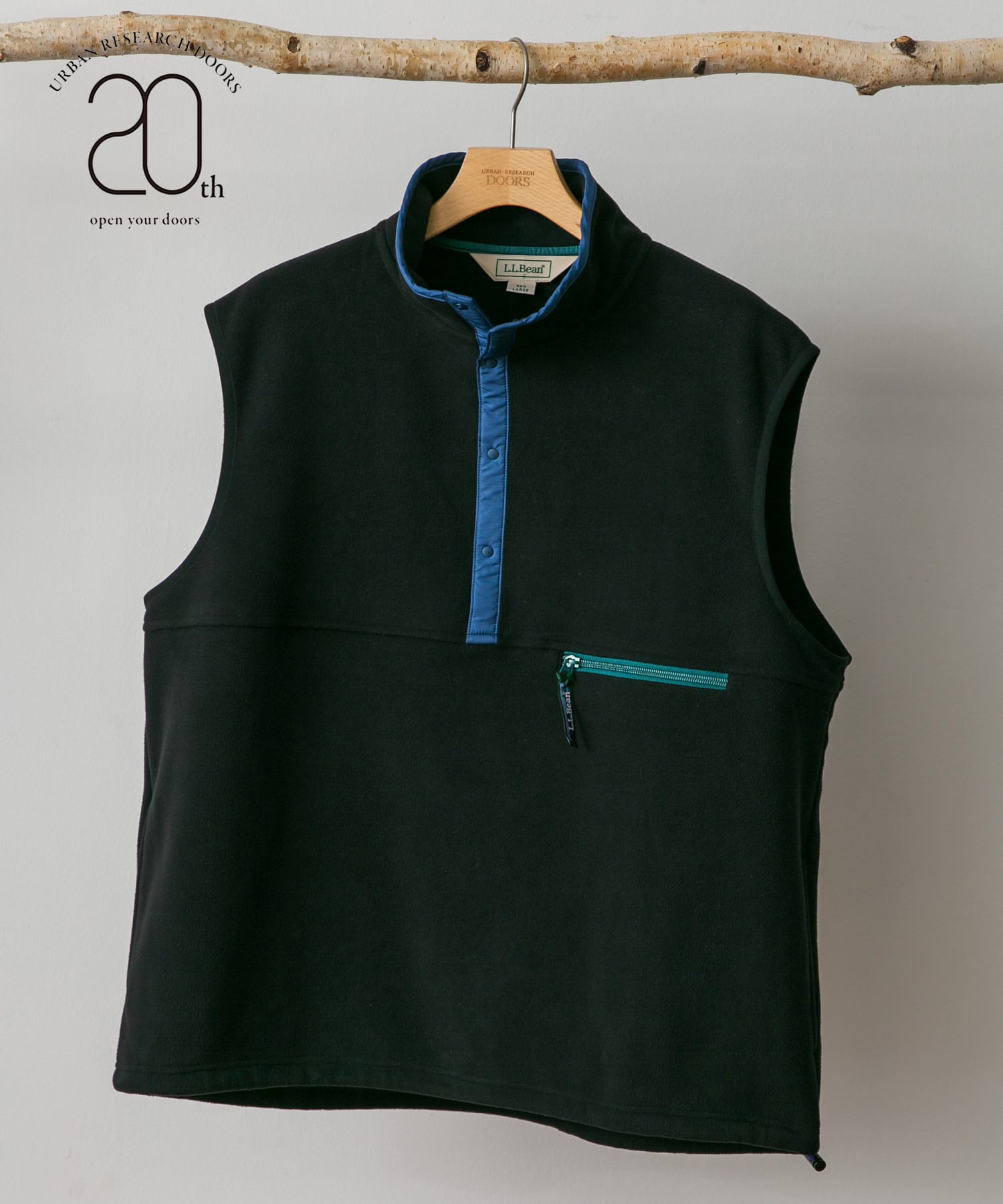 L.L.Bean for DOORS　20th Limited Fleece Vest blk multi M