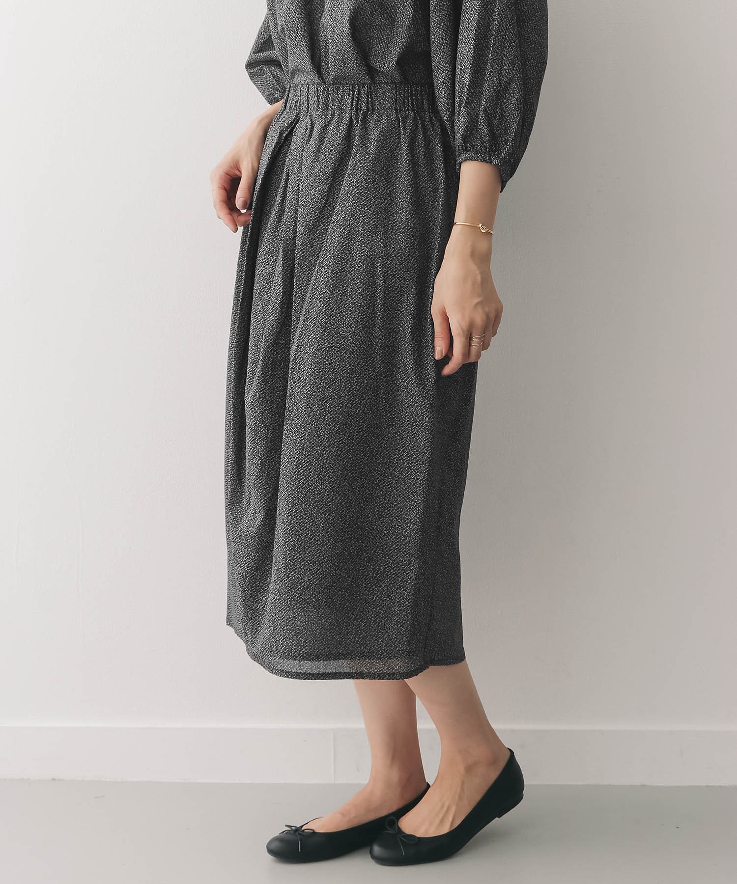mizuiro-ind×DOORS　別注 front tucked skirt GRAY FREE