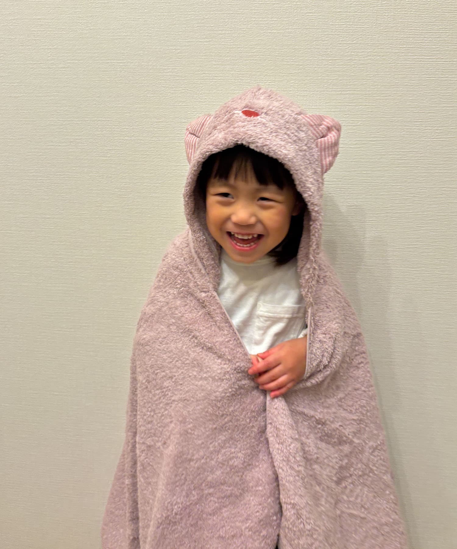 『WEB限定』kontex　ねこさん フード付バスタオル ピンク -