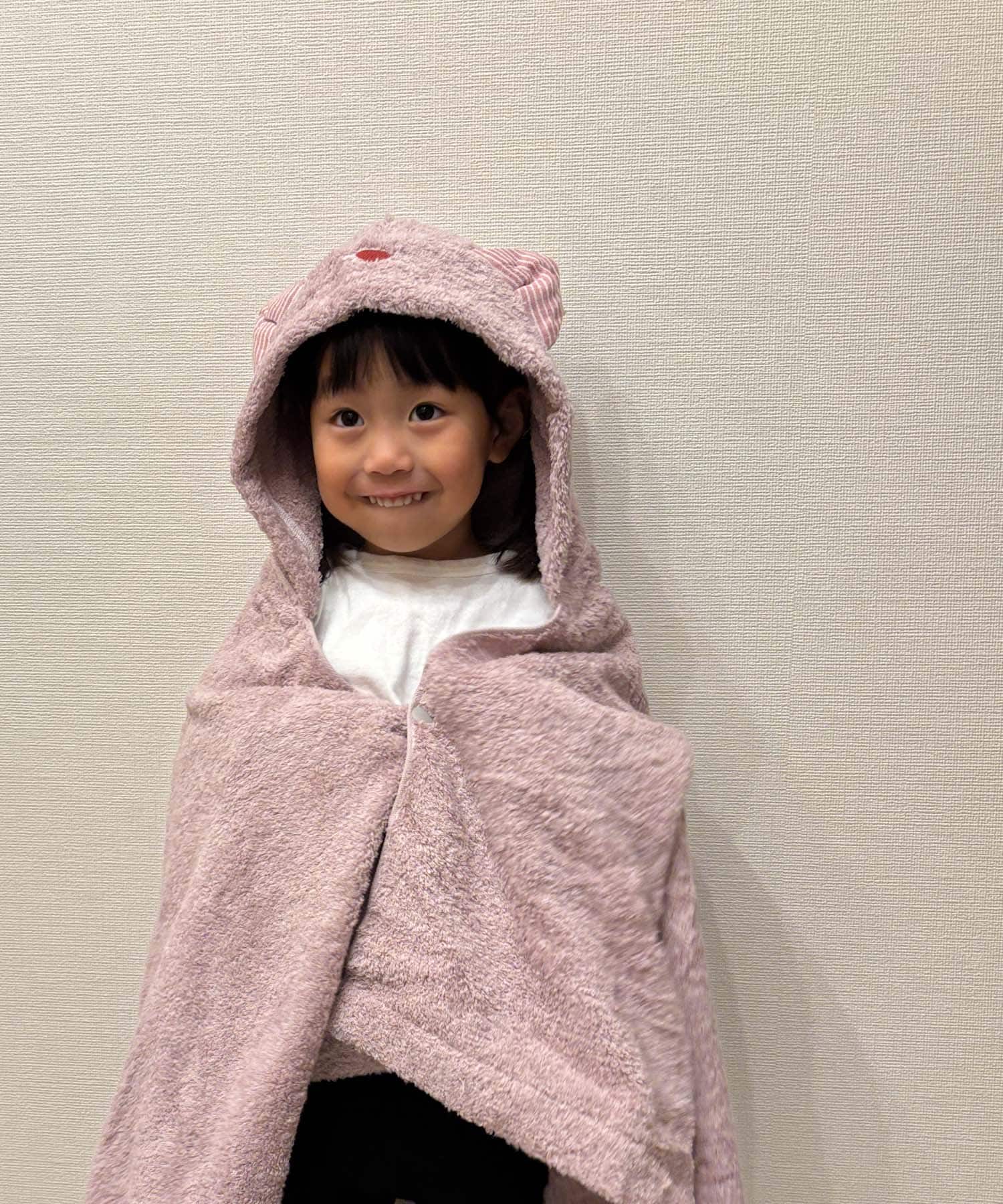 『WEB限定』kontex　ねこさん フード付バスタオル ピンク -