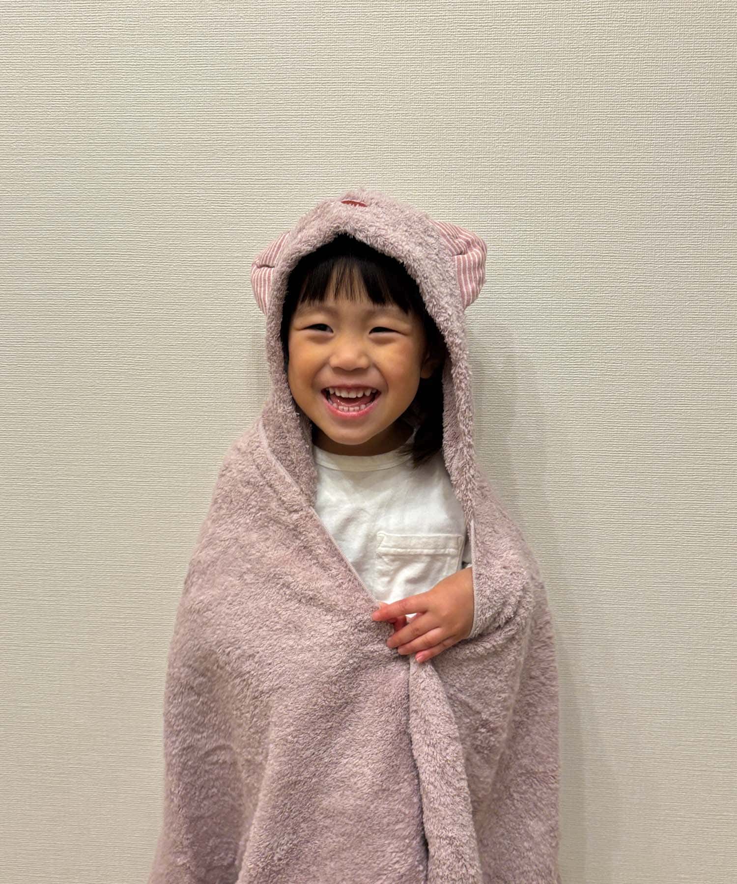 『WEB限定』kontex　ねこさん フード付バスタオル ピンク -