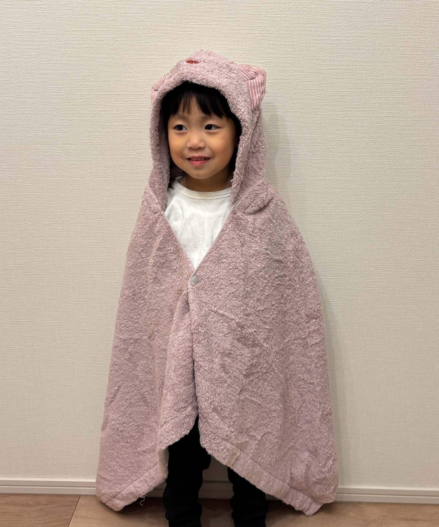 『WEB限定』kontex　ねこさん フード付バスタオル ピンク -