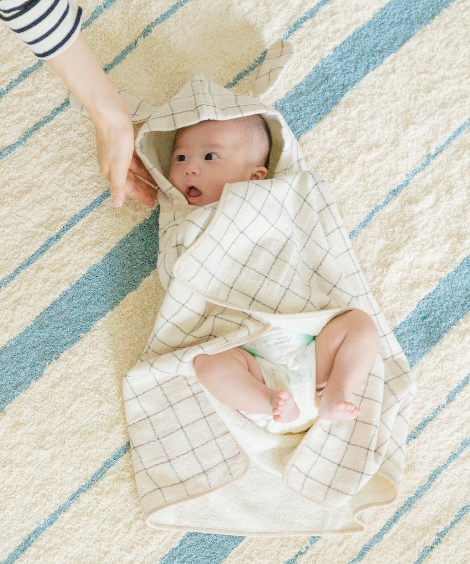 『WEB限定』kontex　グラフ フード付きバスタオル アイボリー -