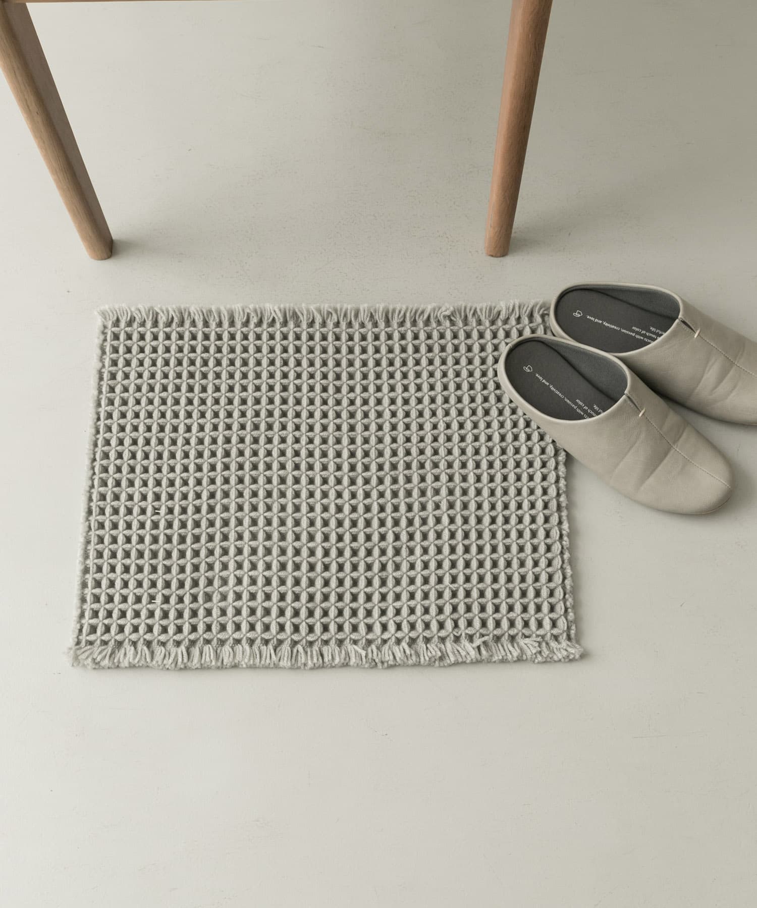 『洗濯可』calmland　瞬乾ワッフルバスマット GY S