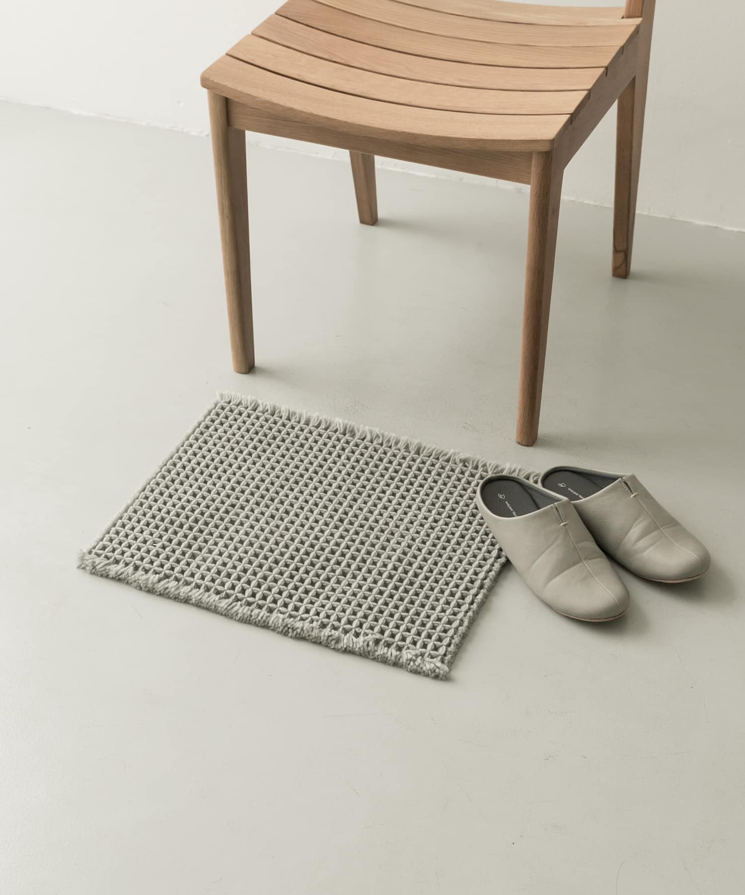 『洗濯可』calmland　瞬乾ワッフルバスマット GY S