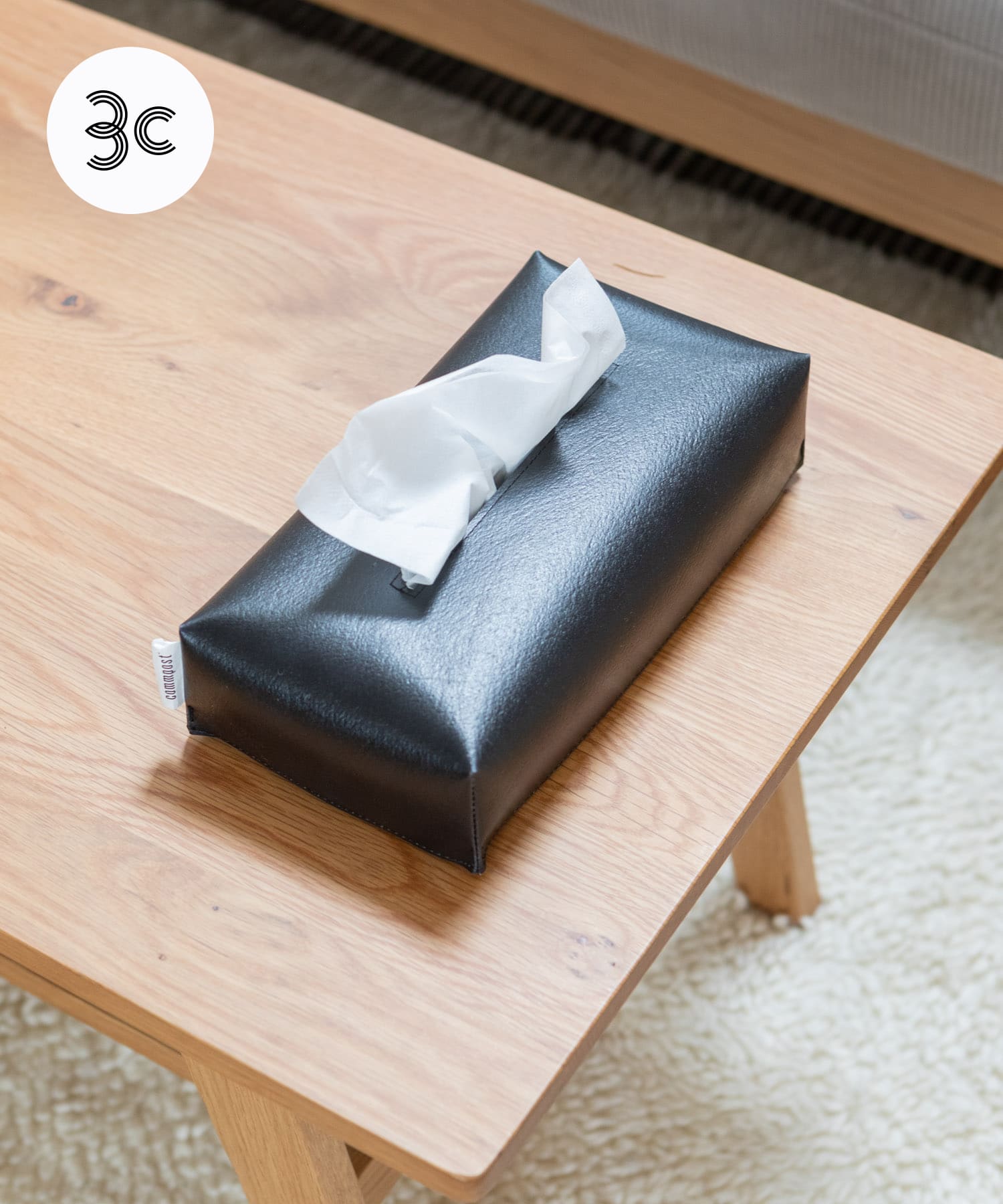 『一部WEB限定カラー』commpost　TISSUE BOX Black one