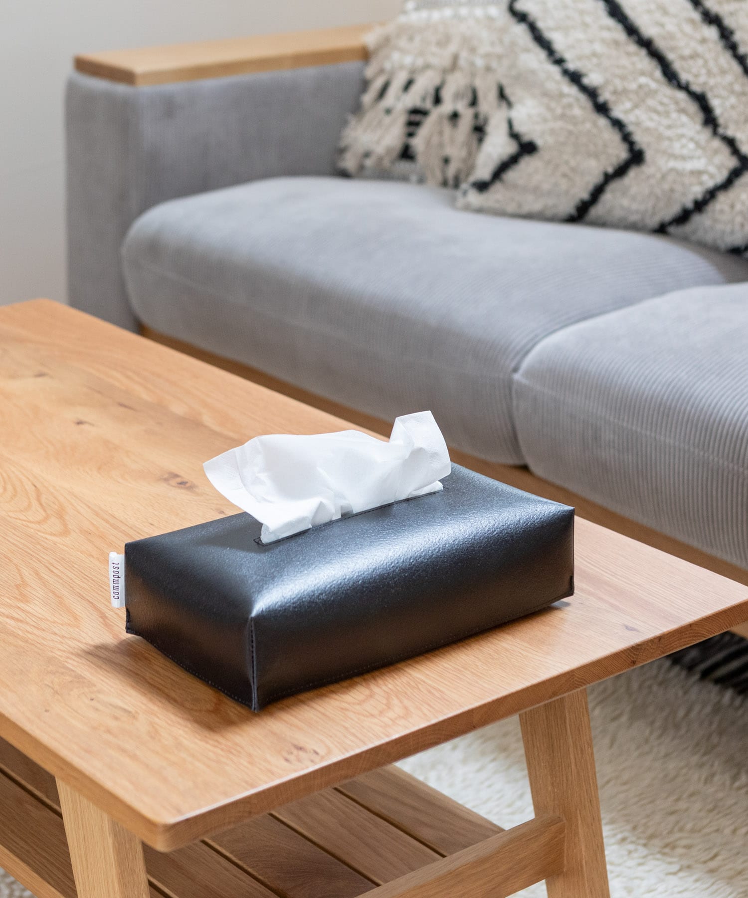 『一部WEB限定カラー』commpost　TISSUE BOX Black one