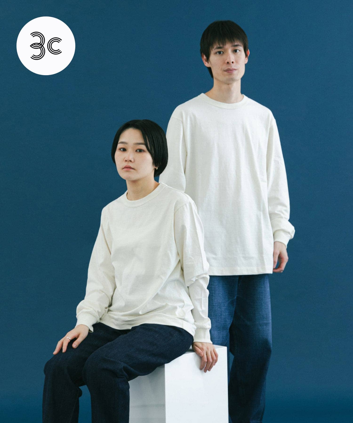 『ユニセックス』『6サイズ展開』commpost　リサイクルコットンロングスリーブTシャツ