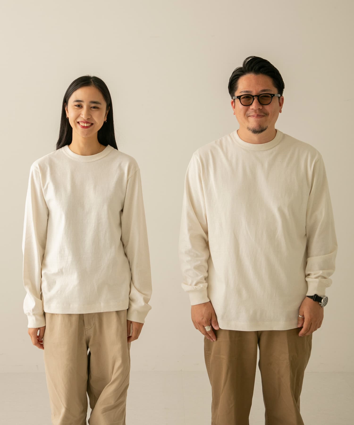 女性モデル身長：163cm サイズ：2 / 男性モデル身長：169cm サイズ：