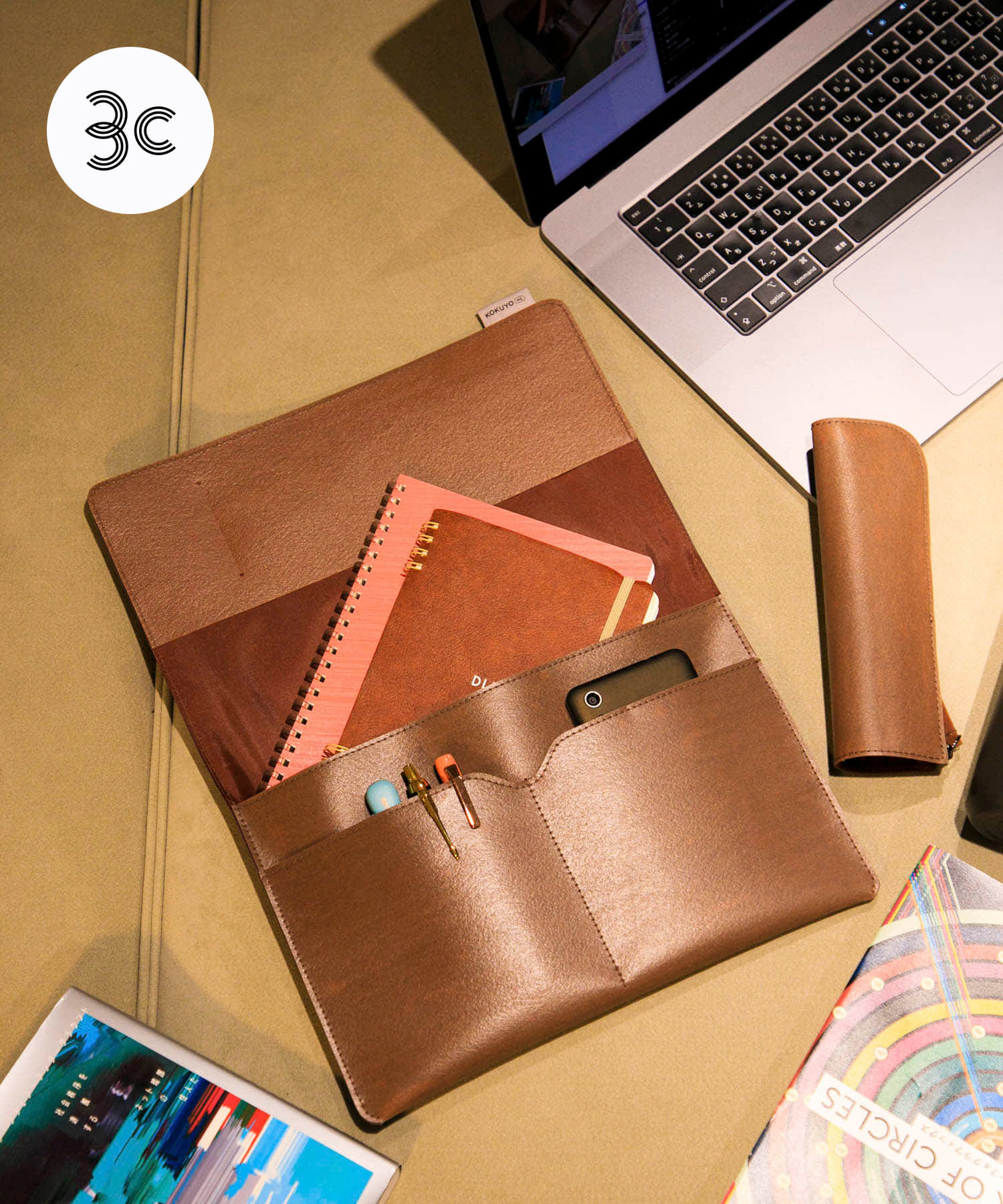 KOKUYO ME×commpost　フラットケース Brown one
