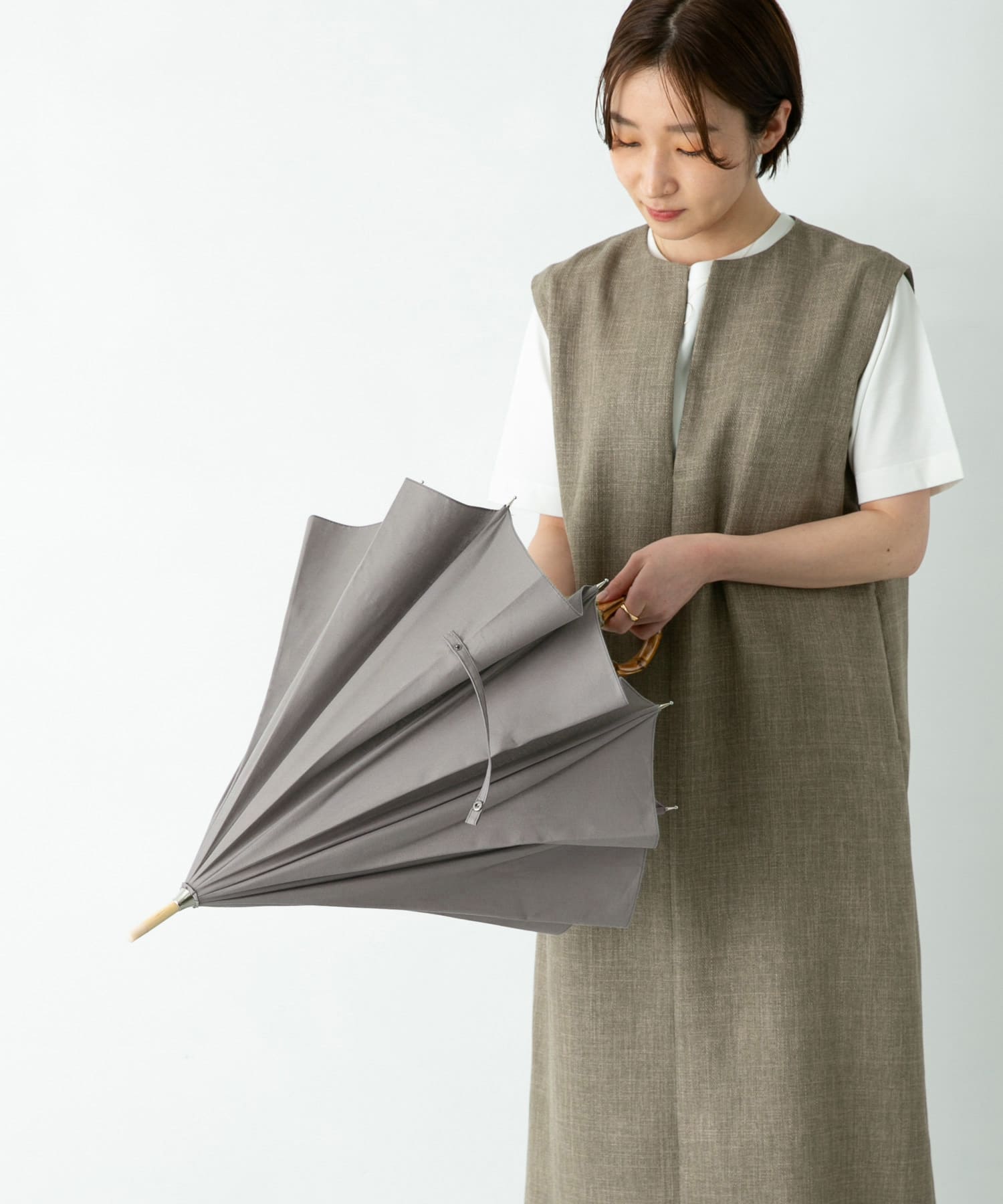 『WEB限定』CINQ　晴雨兼用傘 グレー -