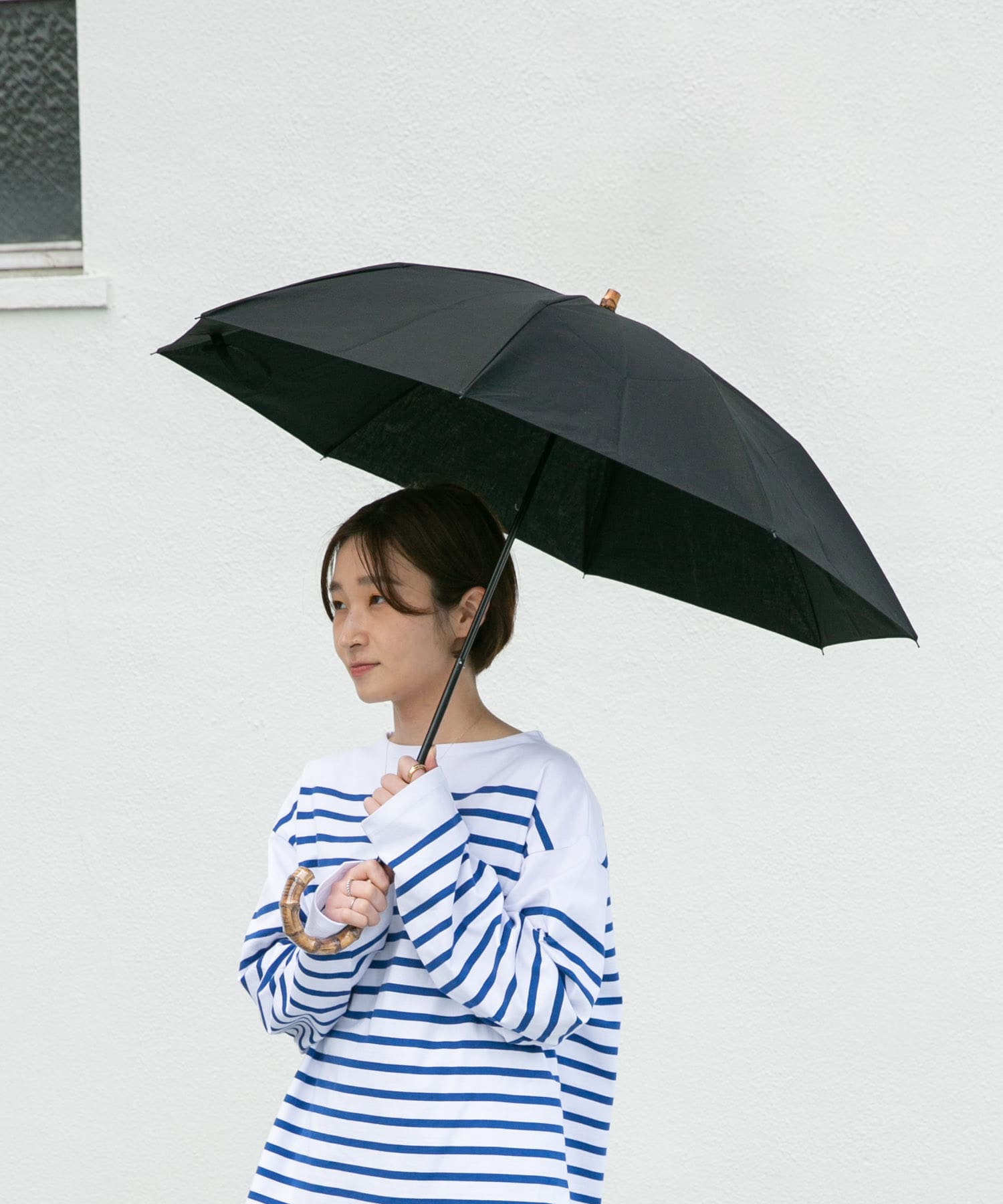 『WEB限定』CINQ　晴雨兼用折りたたみ傘 ブラック -