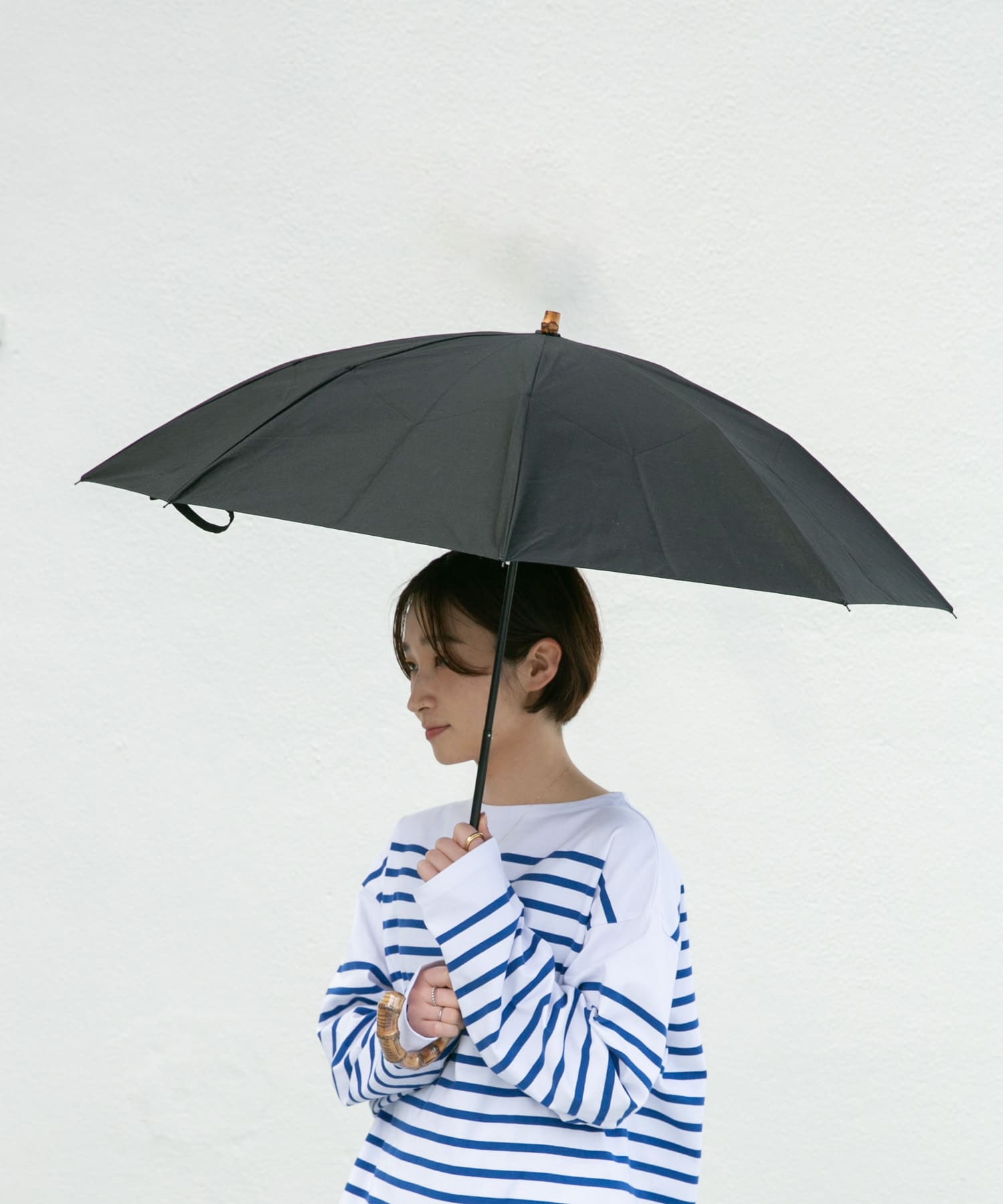 『WEB限定』CINQ　晴雨兼用折りたたみ傘 ブラック -