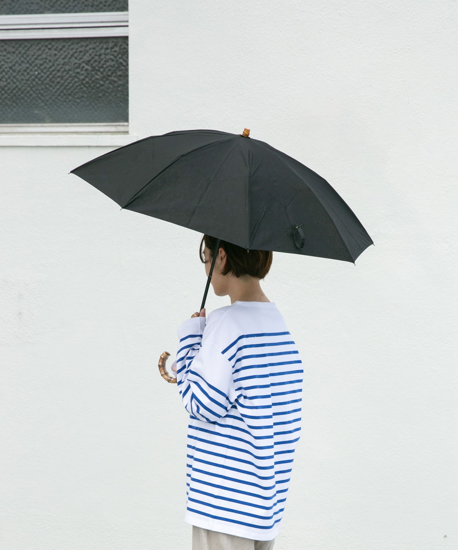 『WEB限定』CINQ　晴雨兼用折りたたみ傘 ブラック -