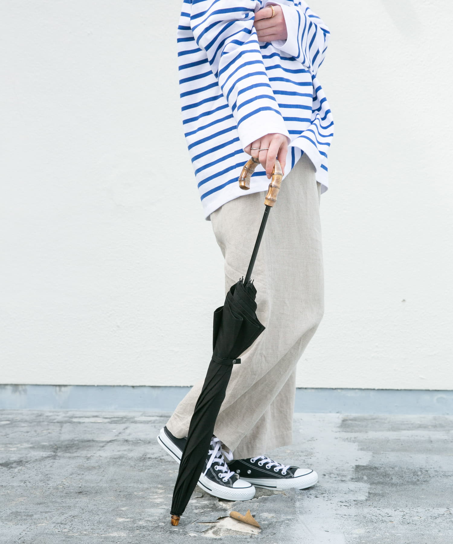 『WEB限定』CINQ　晴雨兼用折りたたみ傘 ブラック -