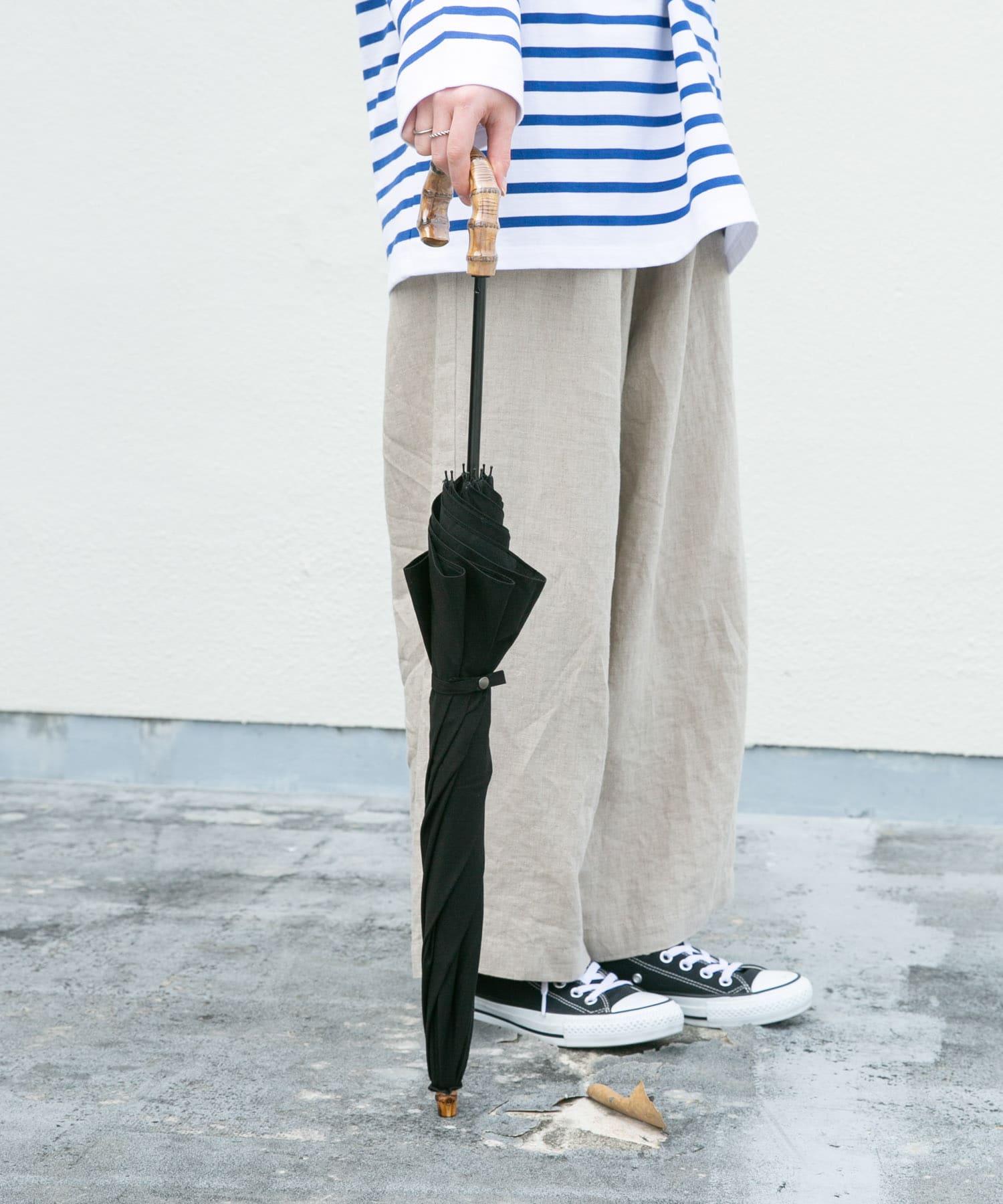 『WEB限定』CINQ　晴雨兼用折りたたみ傘 ブラック -