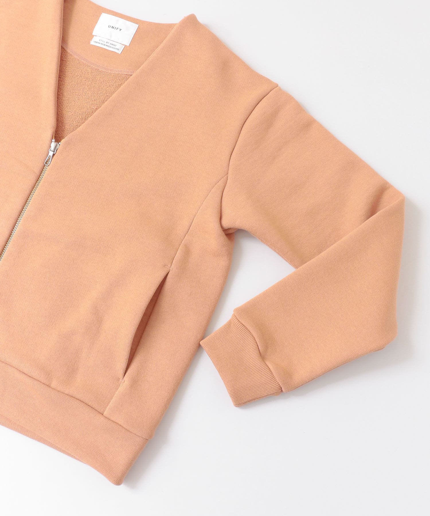 UNIFY　V neck Sweat zip Cardigan∴ NUDE one