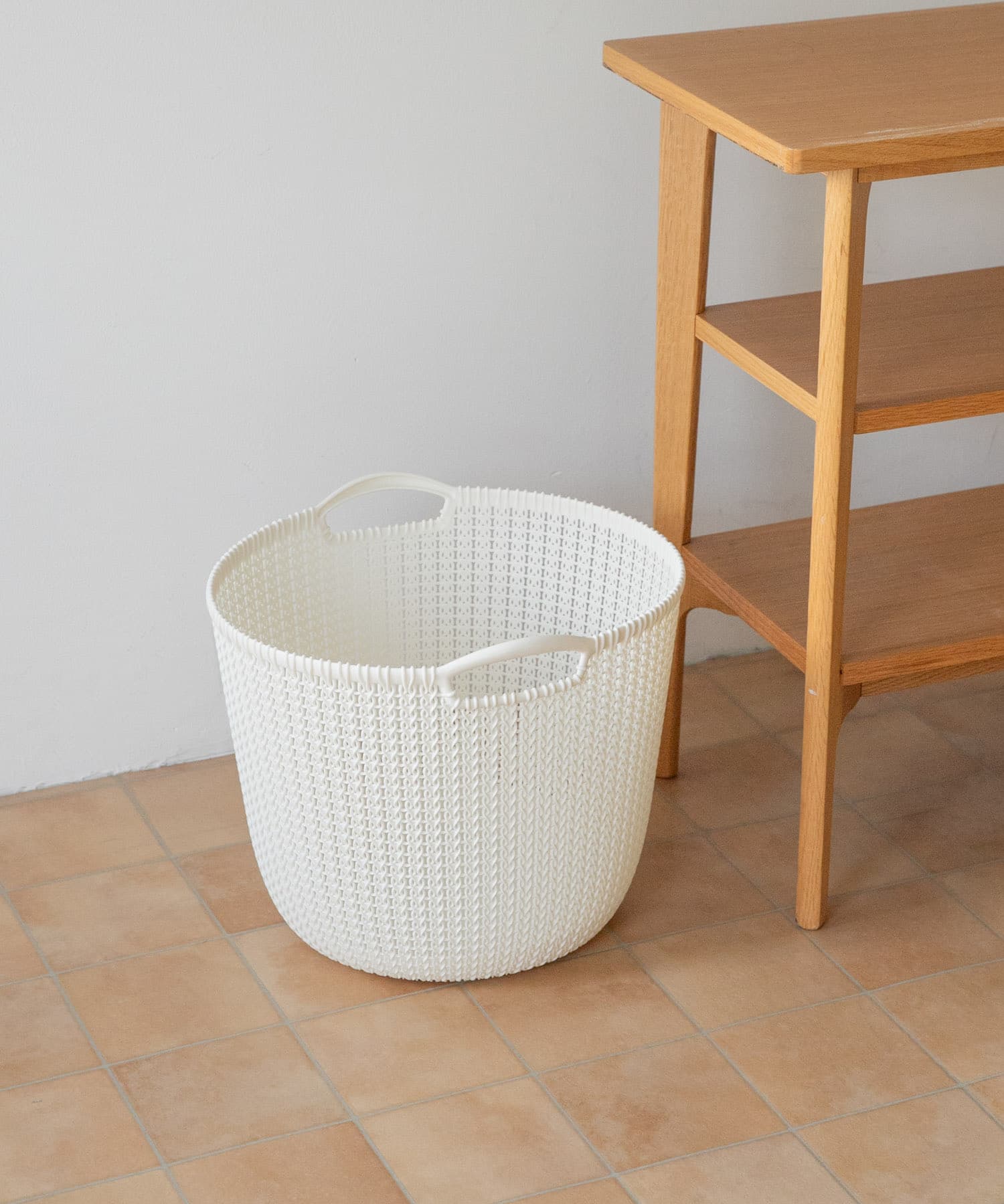 『WEB限定』CURVER　ラウンドバスケット 30L ホワイト -