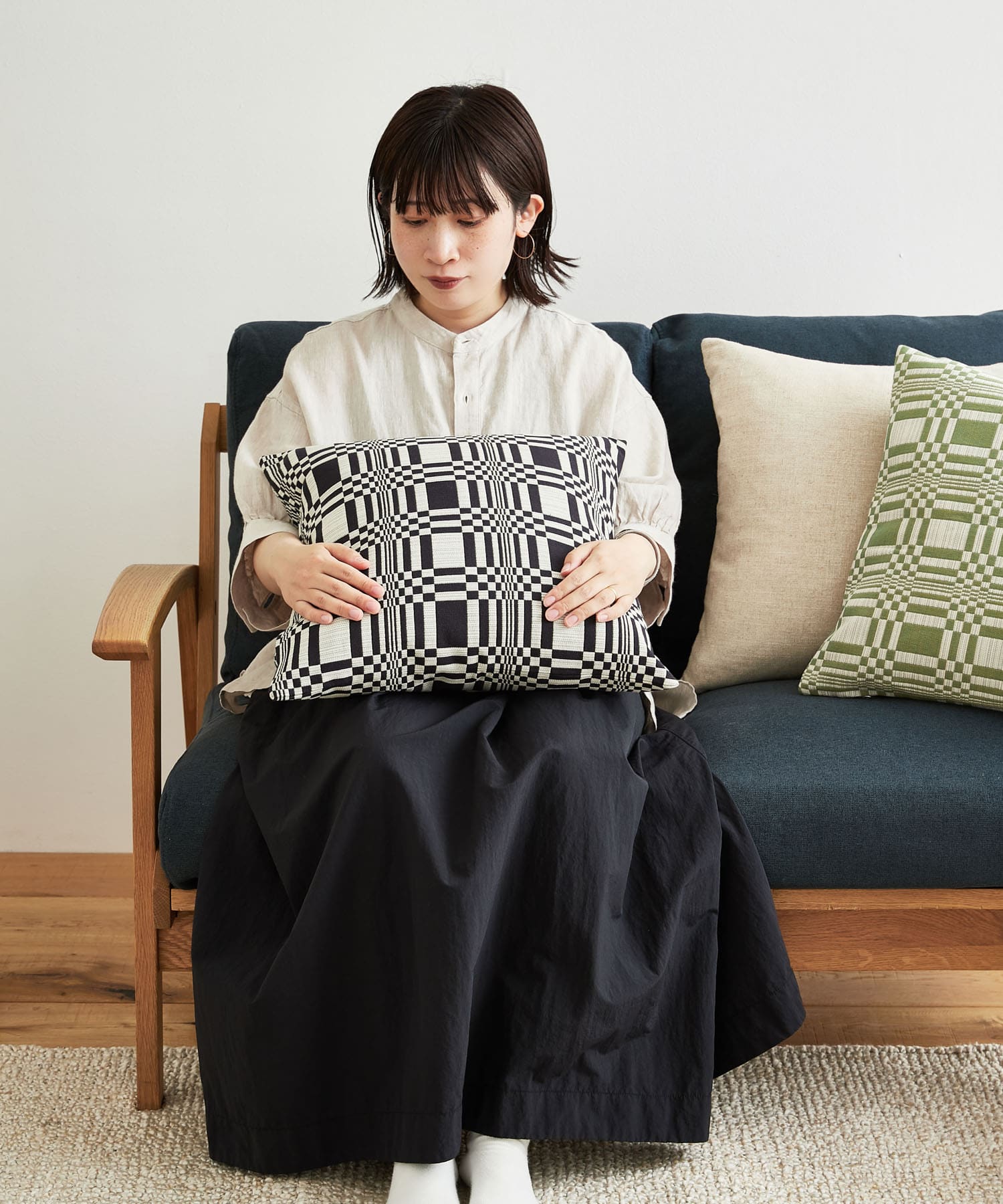 JOHANNA GULLICHSEN　ZippedCushionCover Doris Black -