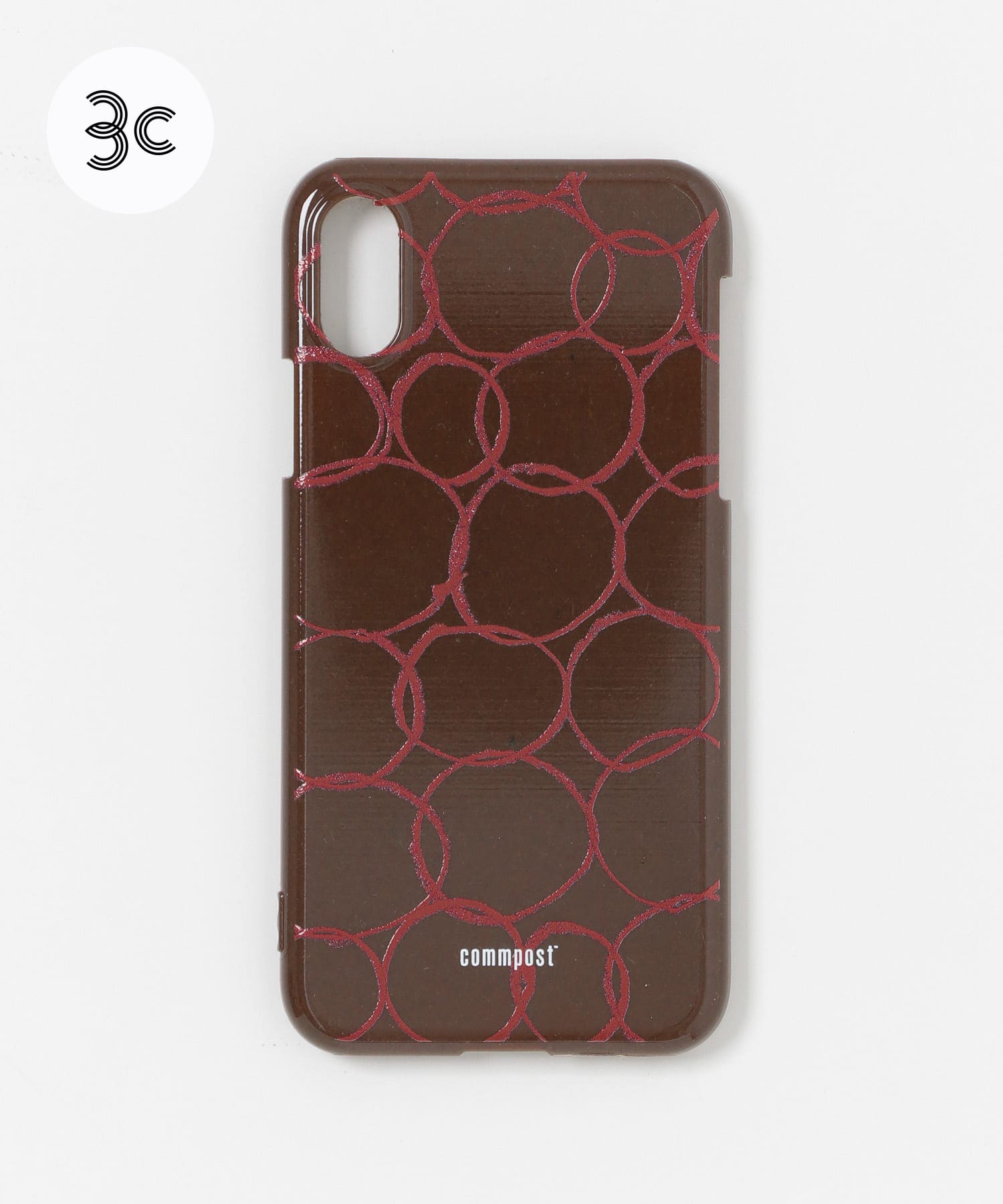 commpost　iPhoneX XS CASE maru Brown -
