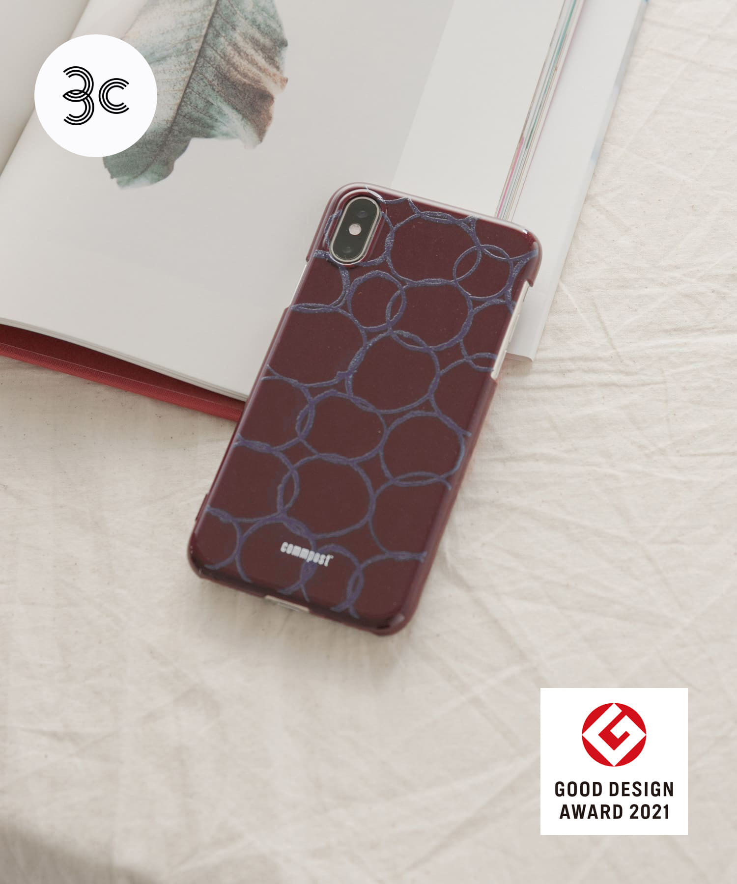 commpost　iPhoneX XS CASE maru Wine -