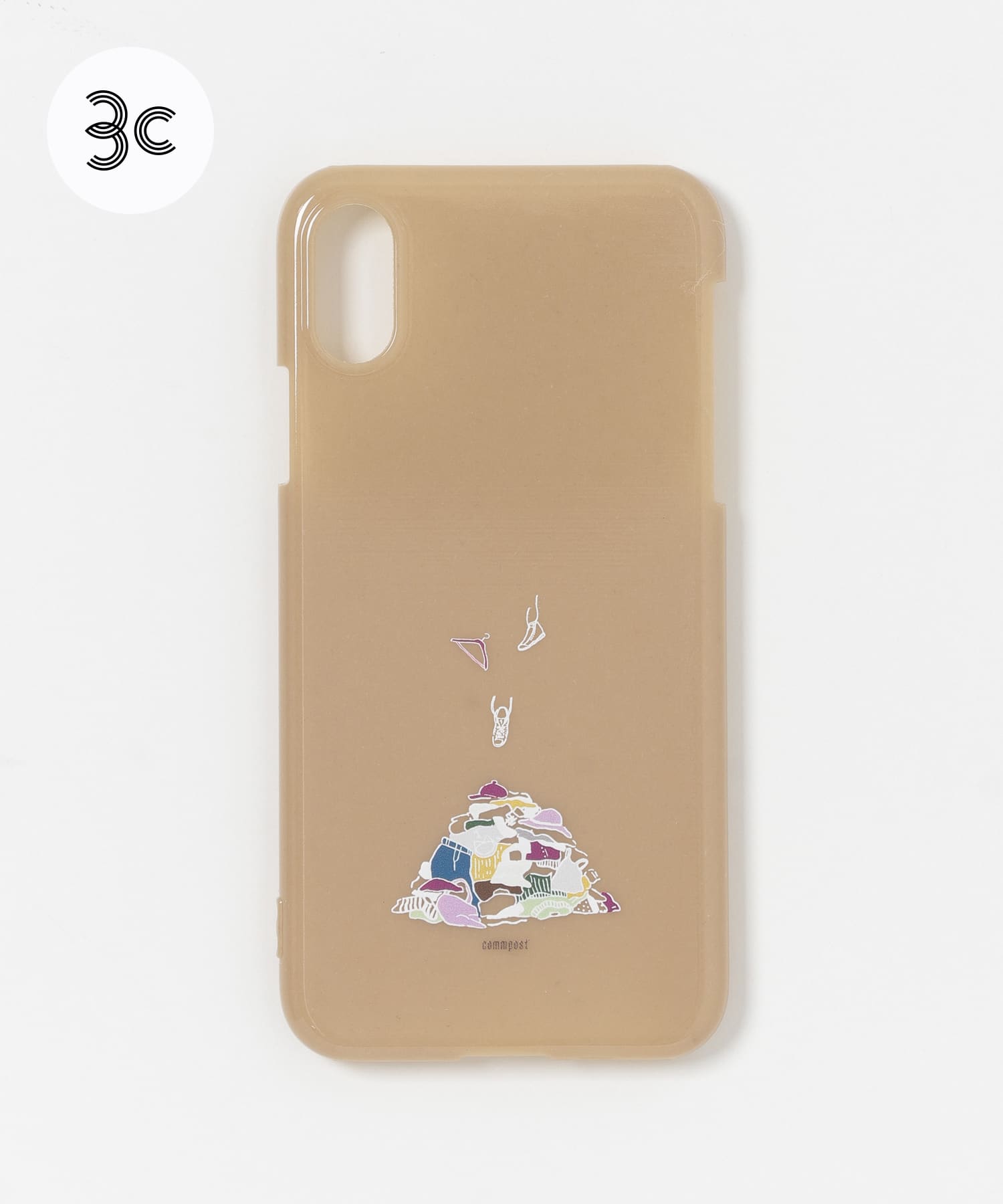 commpost　iPhoneX XS CASE fuku Beige -