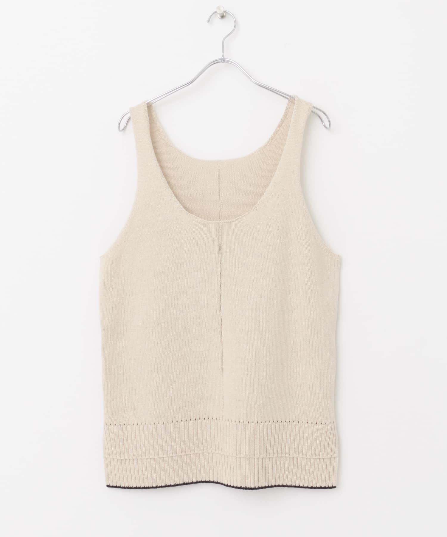 FORK&SPOON　リネン混ニットタンクトップ BEIGE 1
