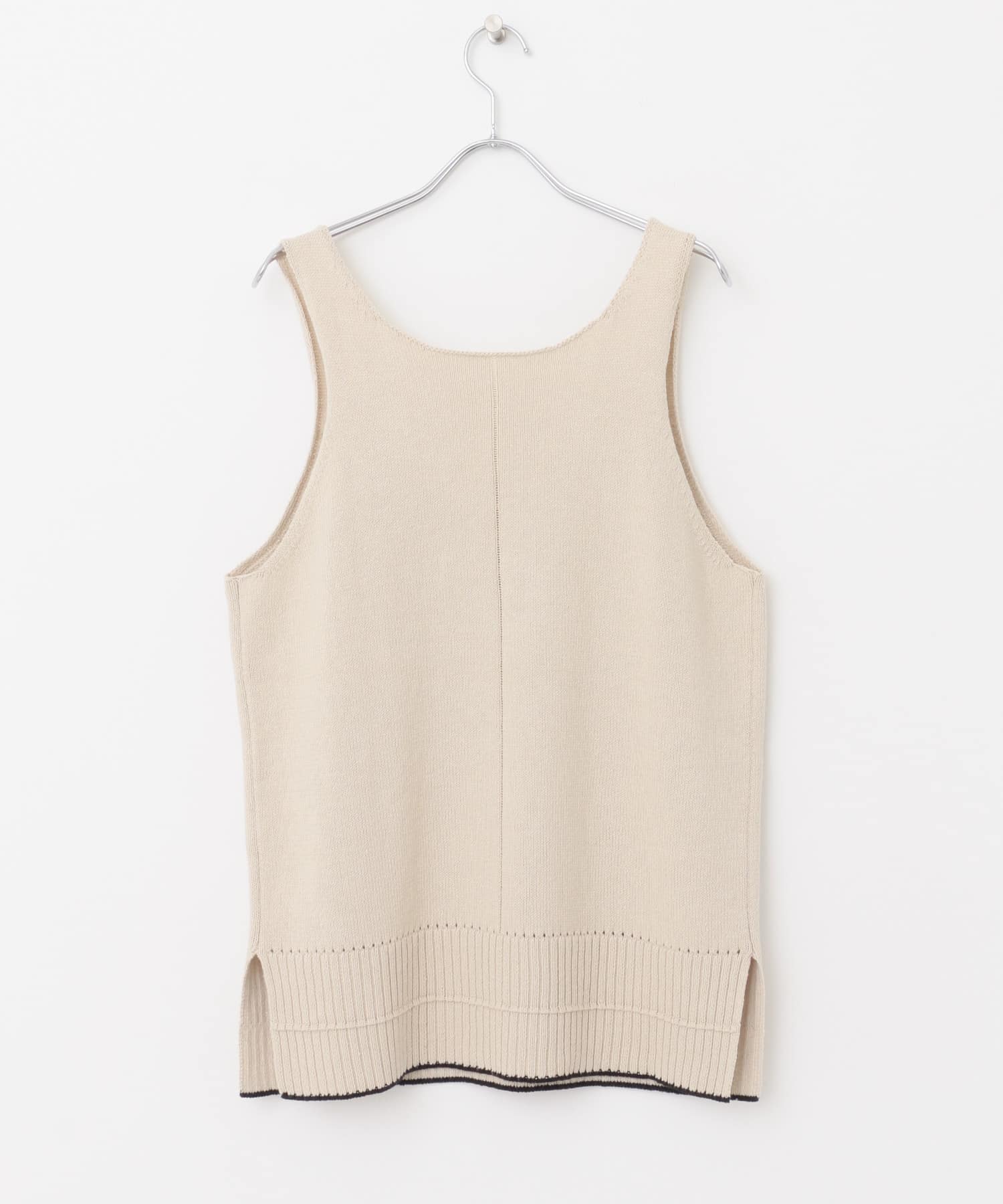 FORK&SPOON　リネン混ニットタンクトップ BEIGE 1